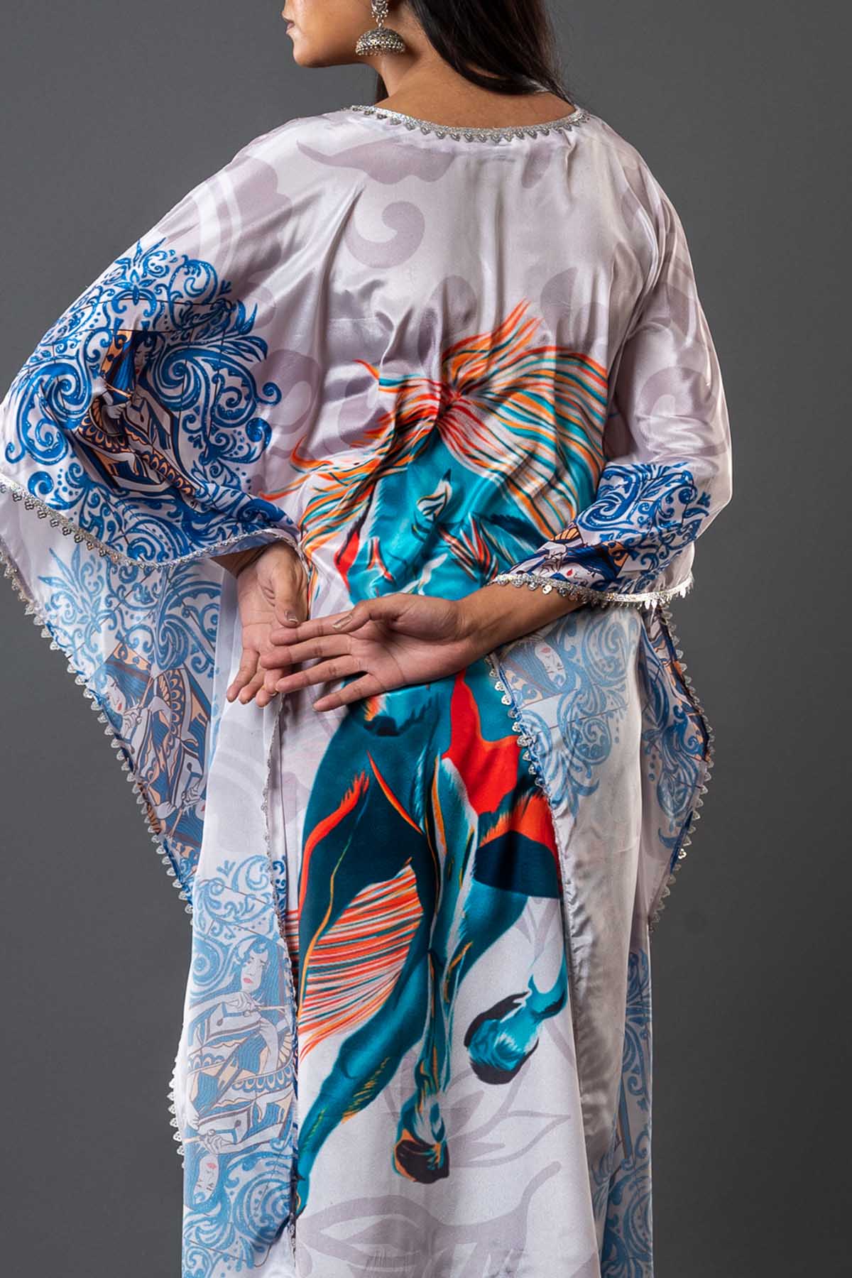 Oversized Grey Kaftan Dress