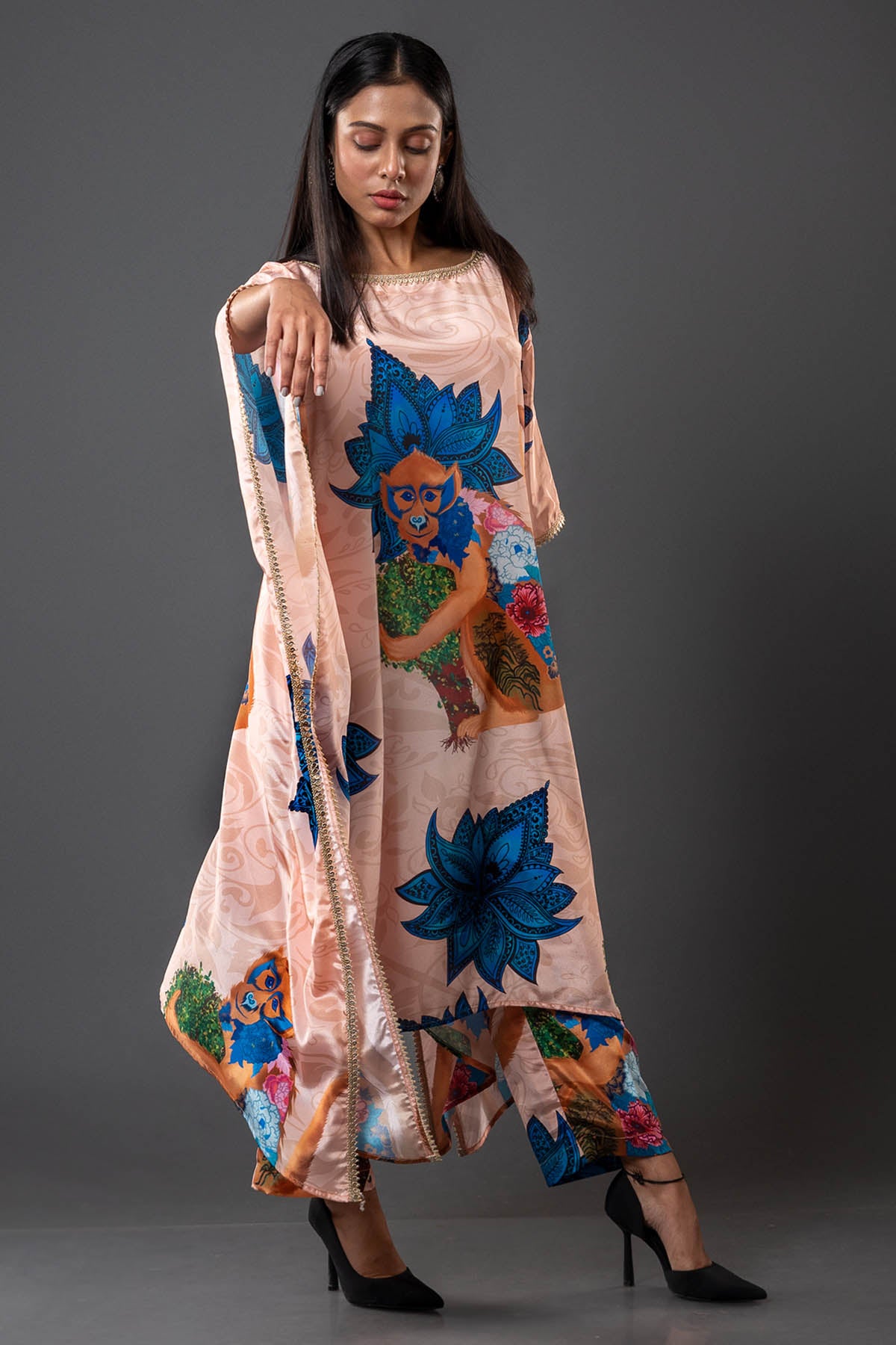 Oversized Peach Kaftan & Pants
