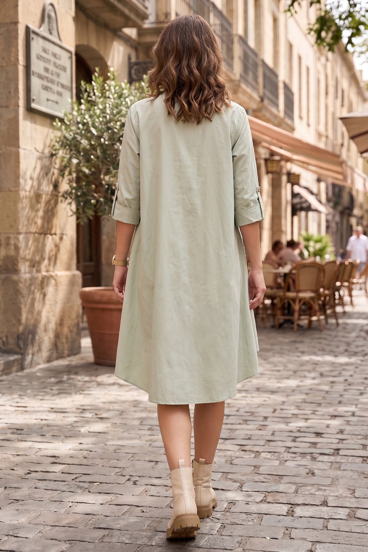 Oversized Green Cotton Dress