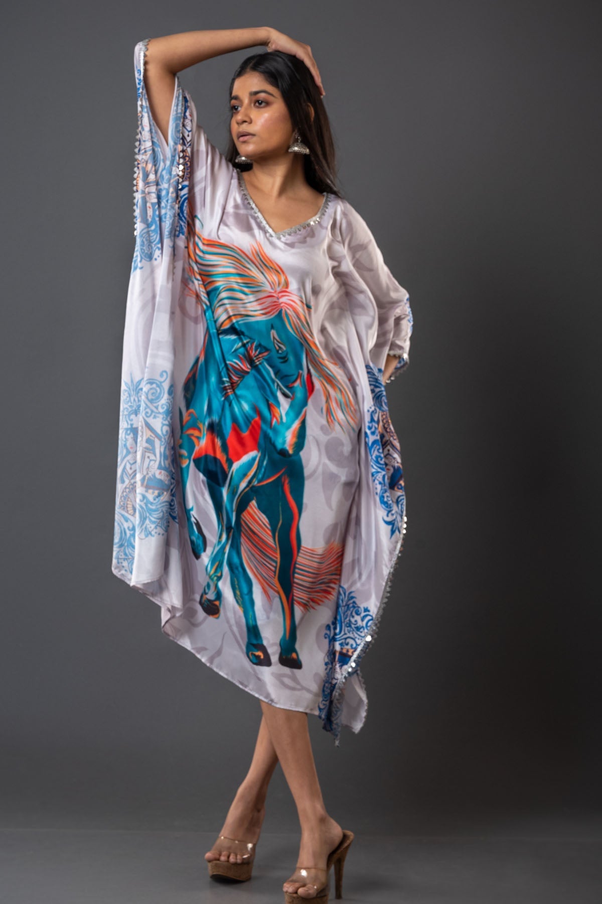 Buy Oversized Grey Kaftan Dress Online