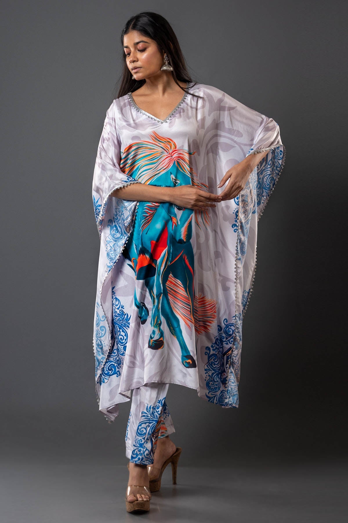 Buy Oversized Grey Kaftan & Pants Online