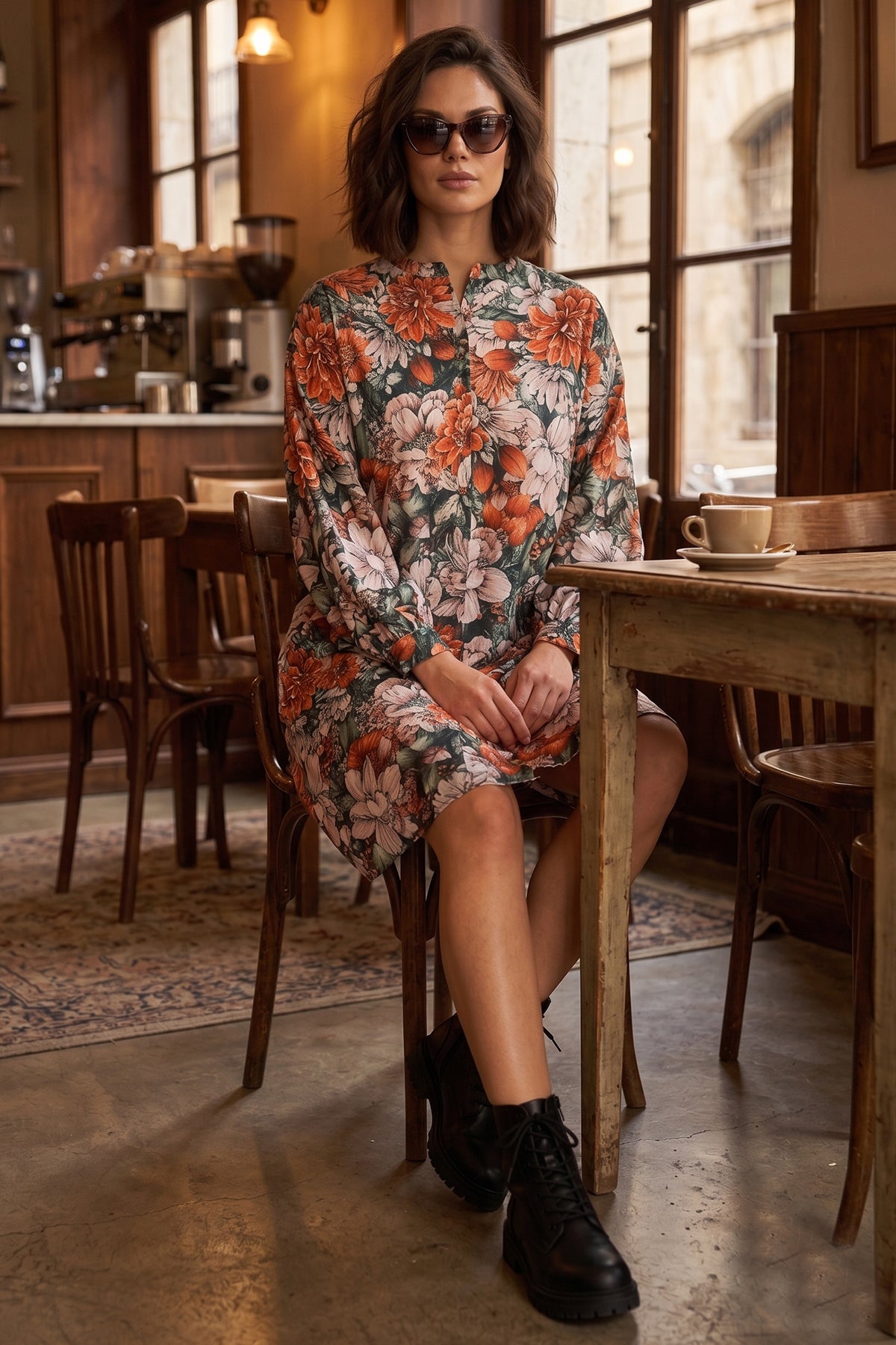 Oversized Printed Cotton Dress