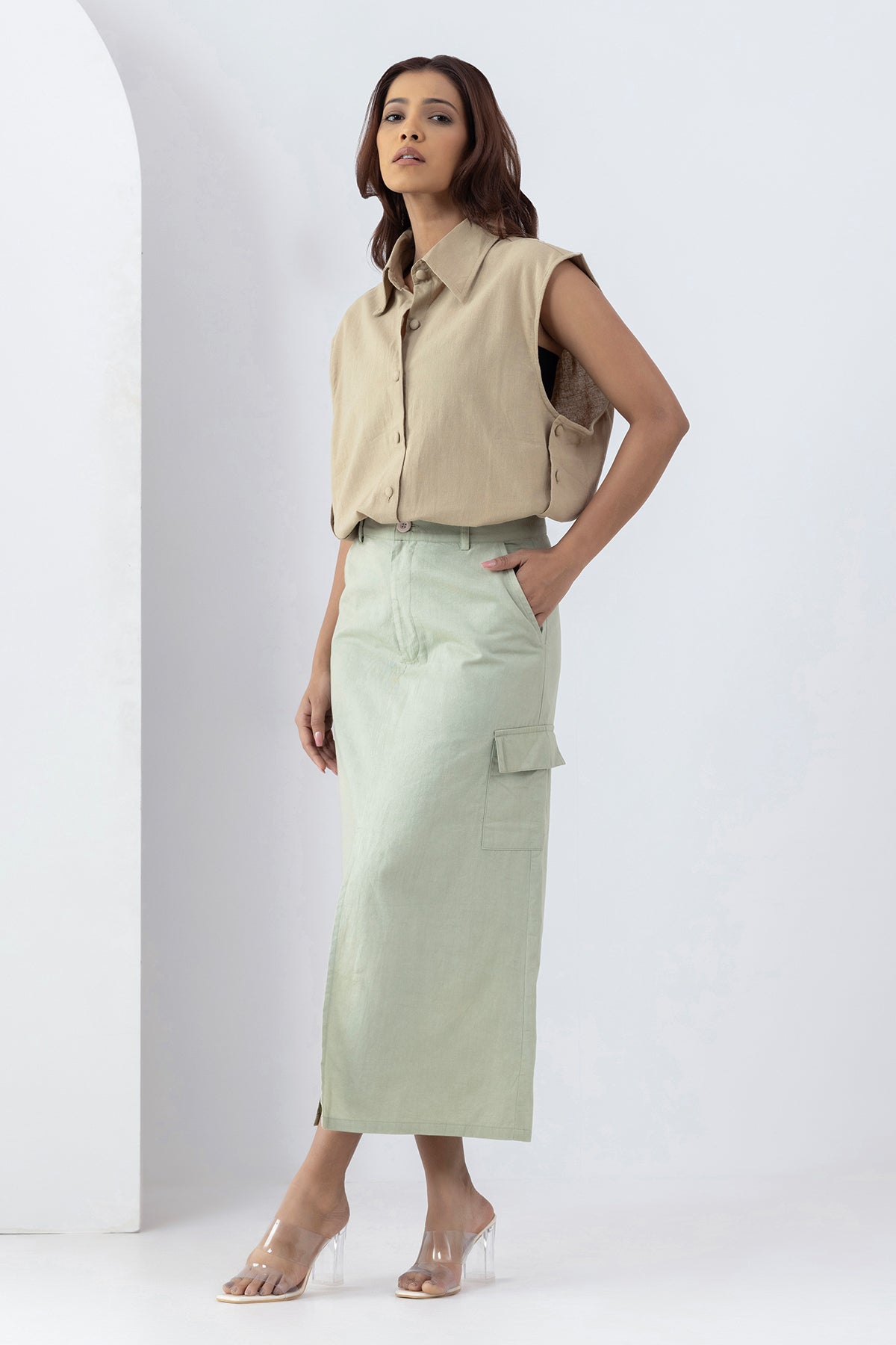 Oversized Shirt & Midi Skirt