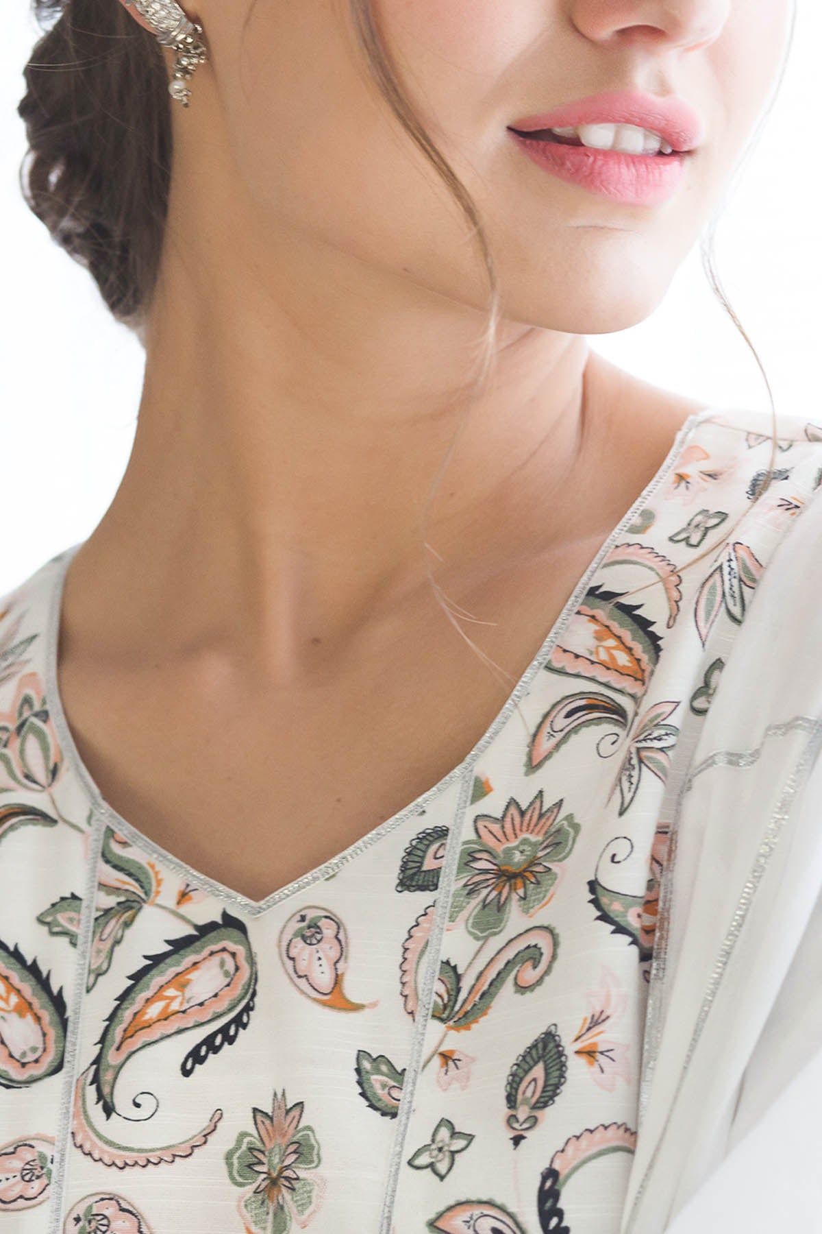 Paisley Print & Gota Kurta Set