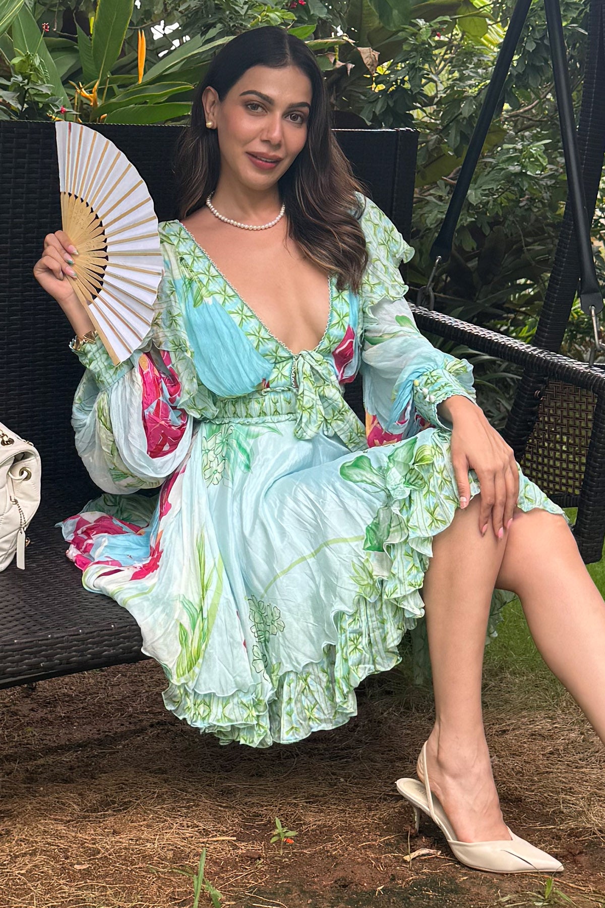 Light Blue Backless Mini Dress