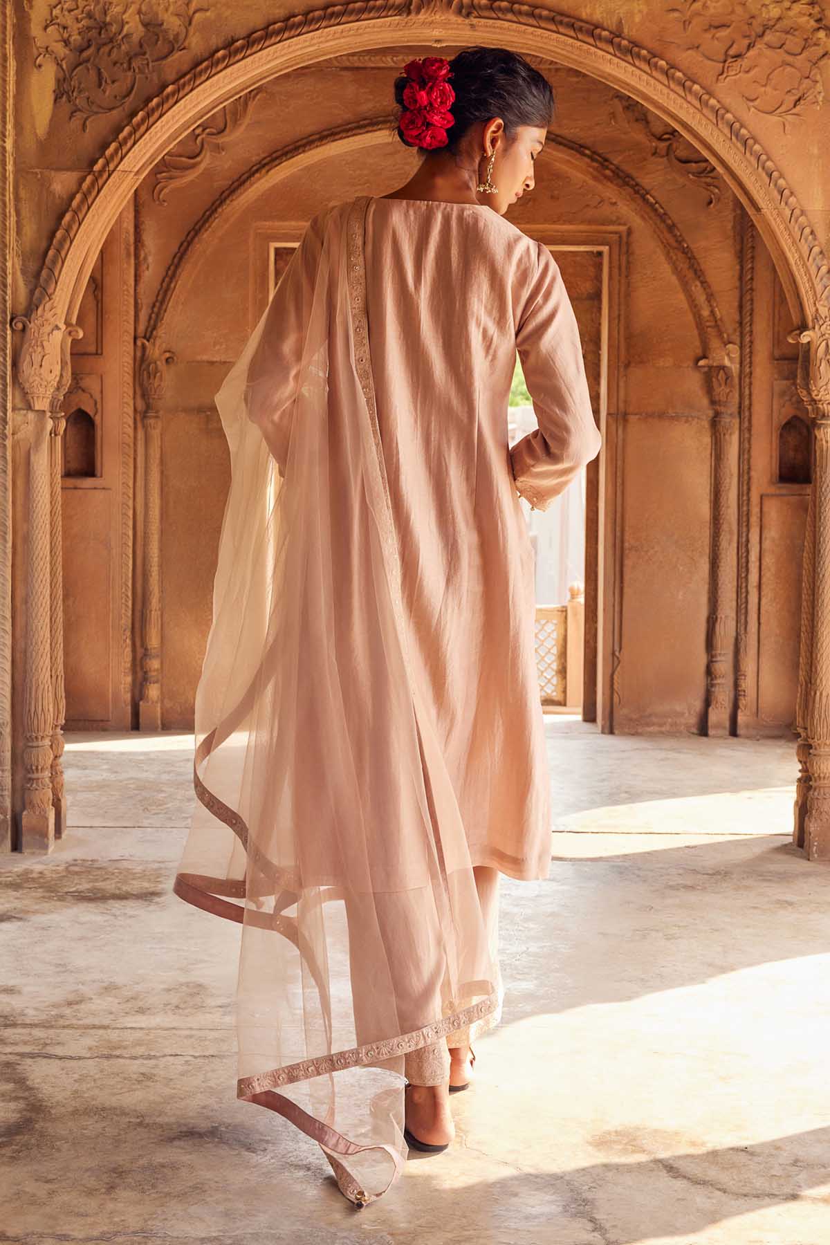 Pale Pink Embroidered Kurta Set