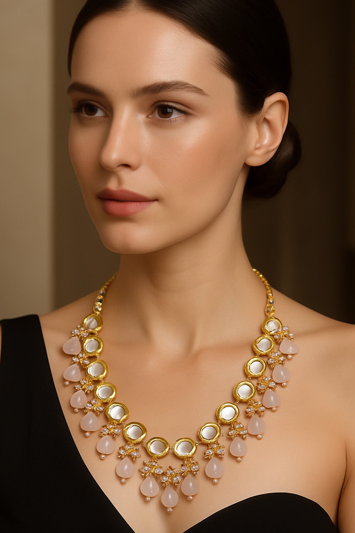 Buy Pale Pink Beads Jewellery Set for women by beauty spot jewellery online available at scrollnshops