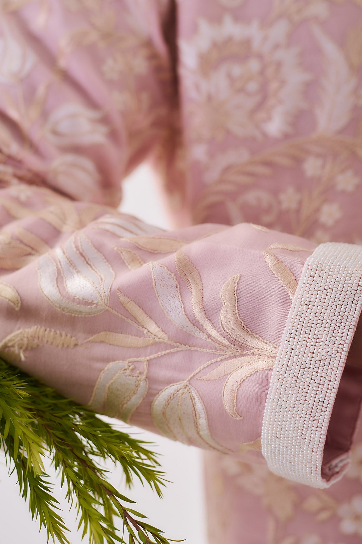 Pale Pink Chanderi Kurta Set