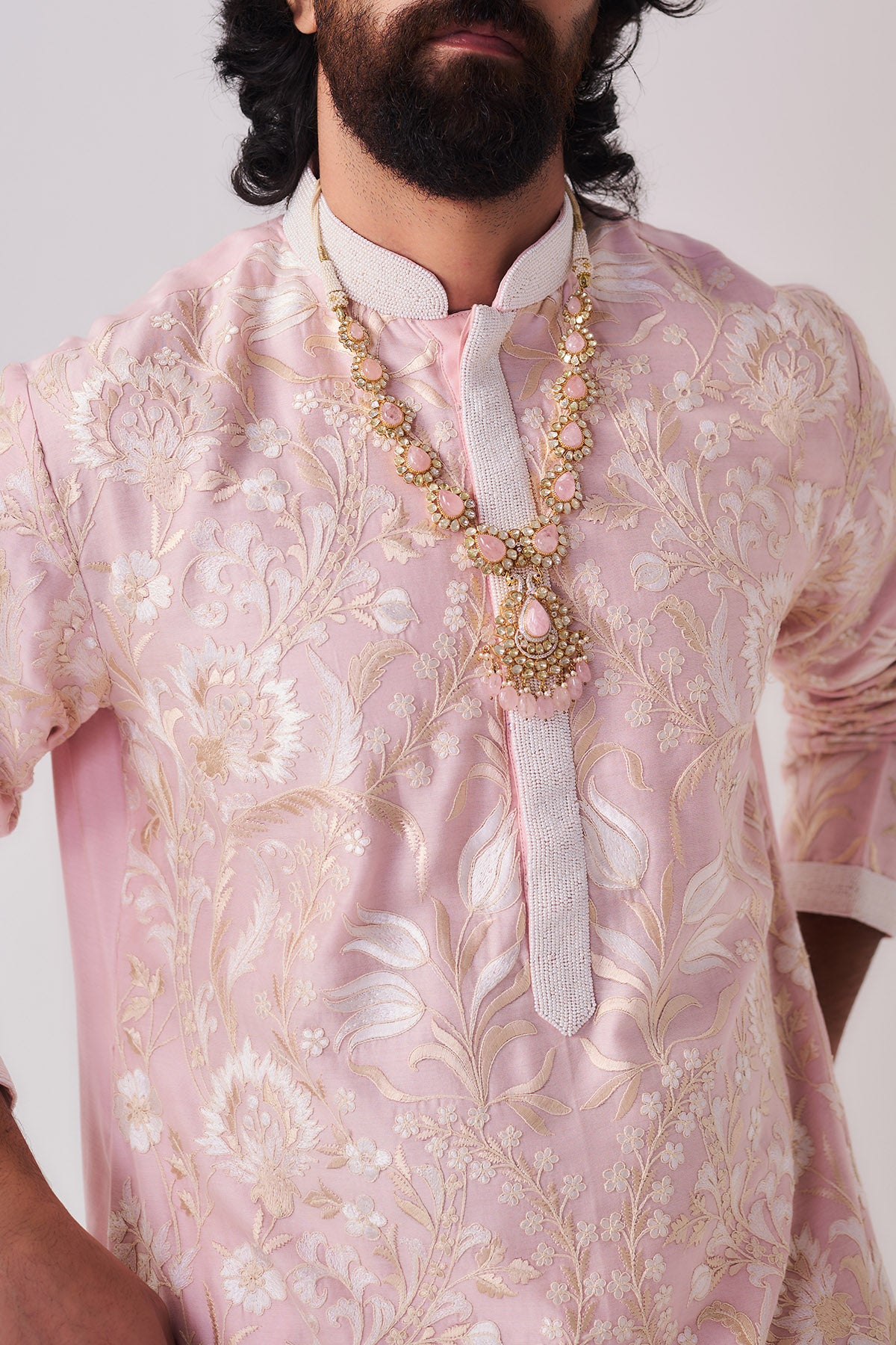 Pale Pink Chanderi Kurta Set