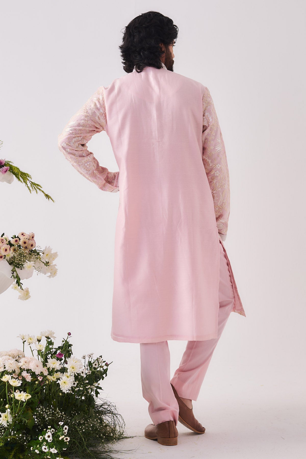 Pale Pink Chanderi Kurta Set