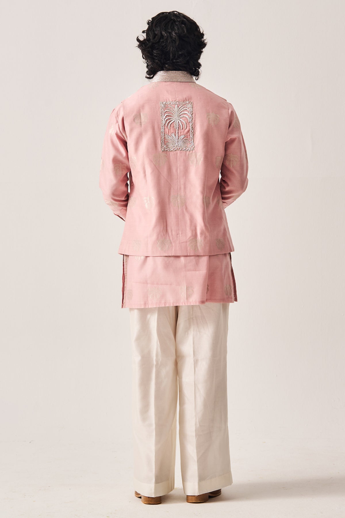 Pale Pink Dabka Work Bundi Set