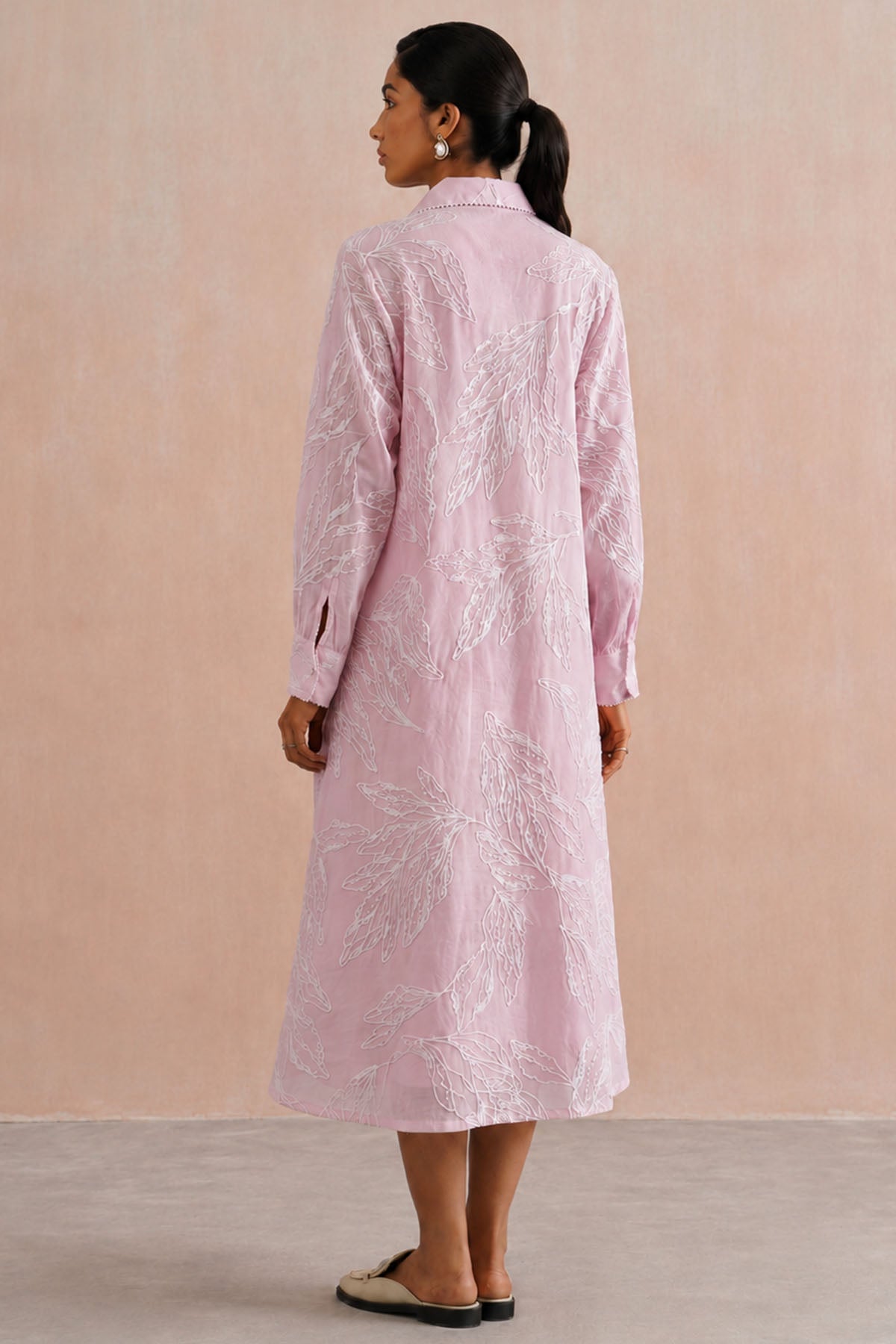 Pale Pink Mul Chanderi Dress