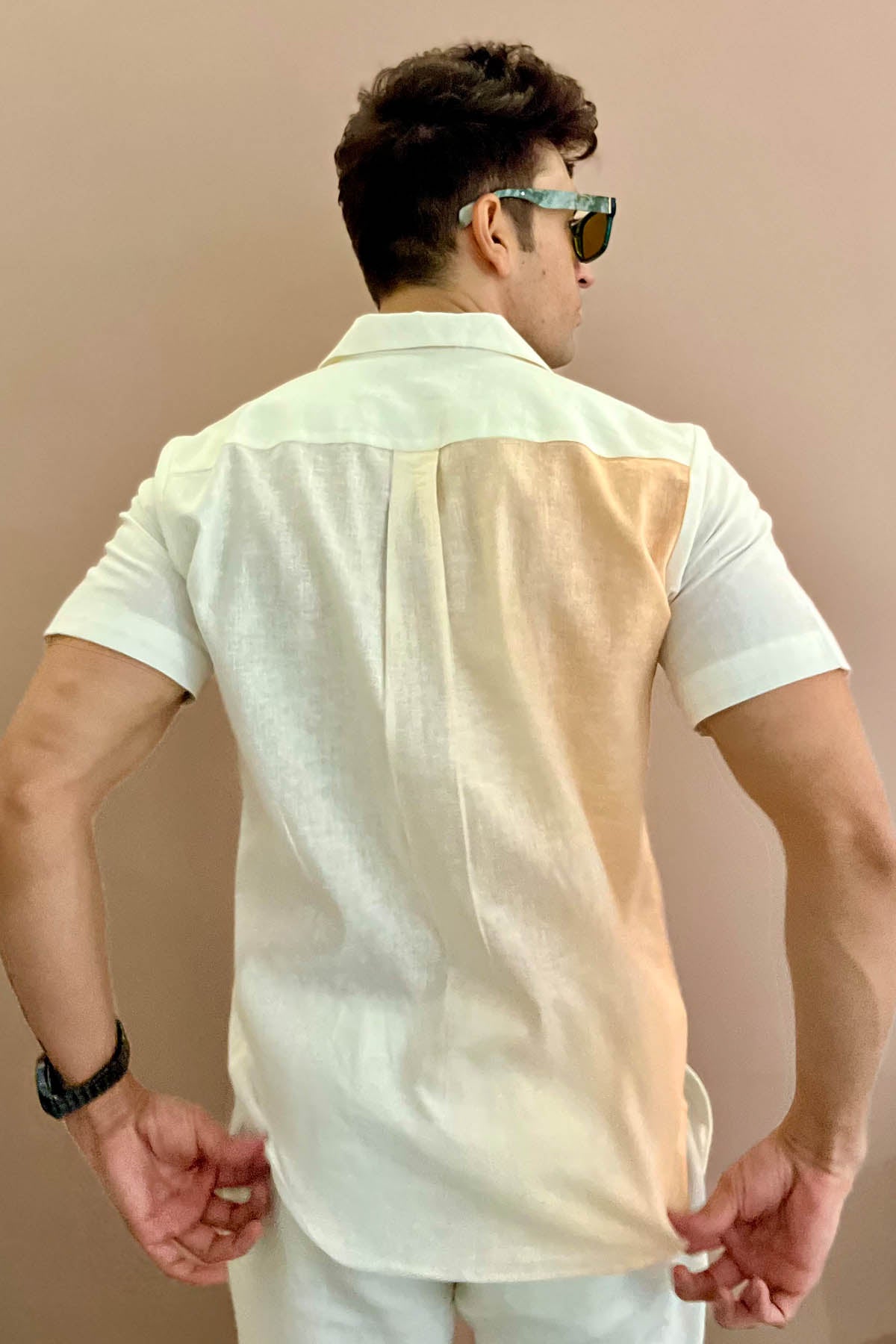 Palm Tree Print Linen Shirt