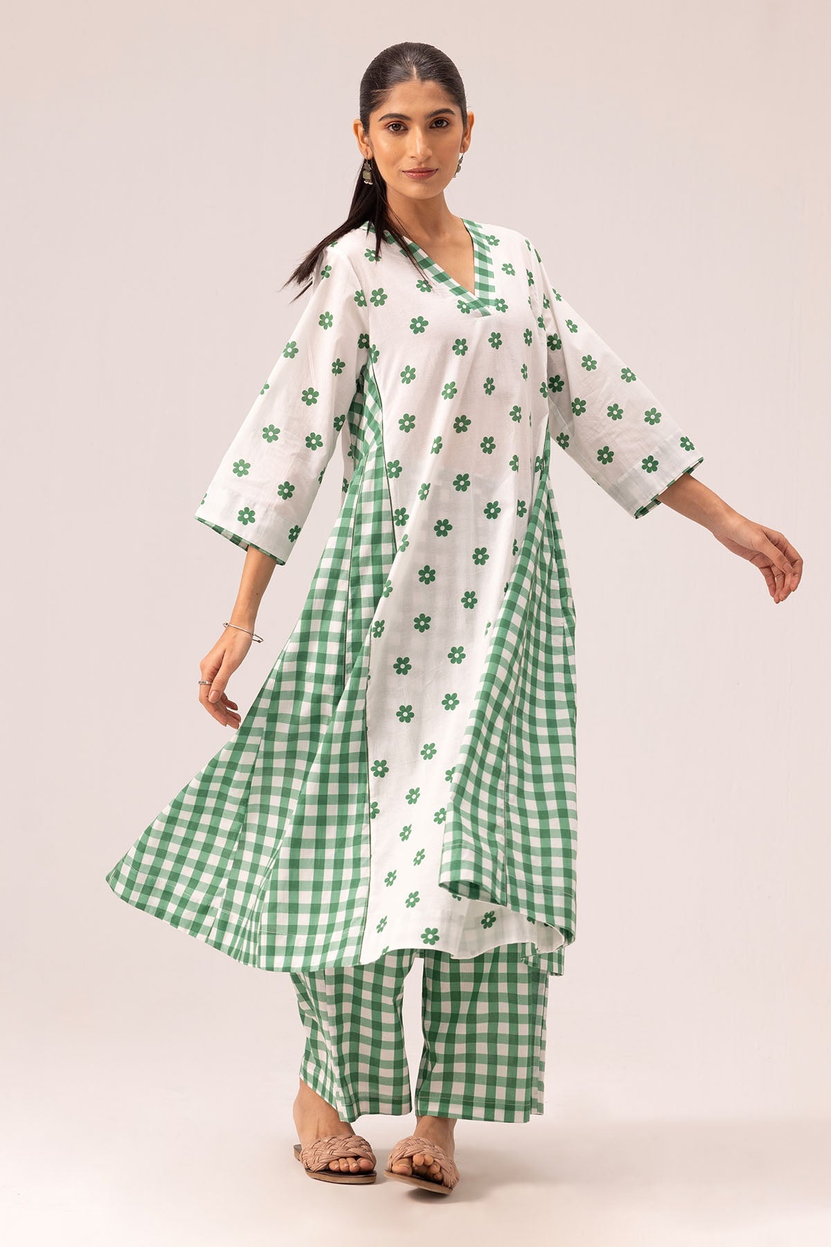 Buy Panel Cotton Choga Kurta & Pant By Label Shreya Sharma For Women Online at ScrollnShops