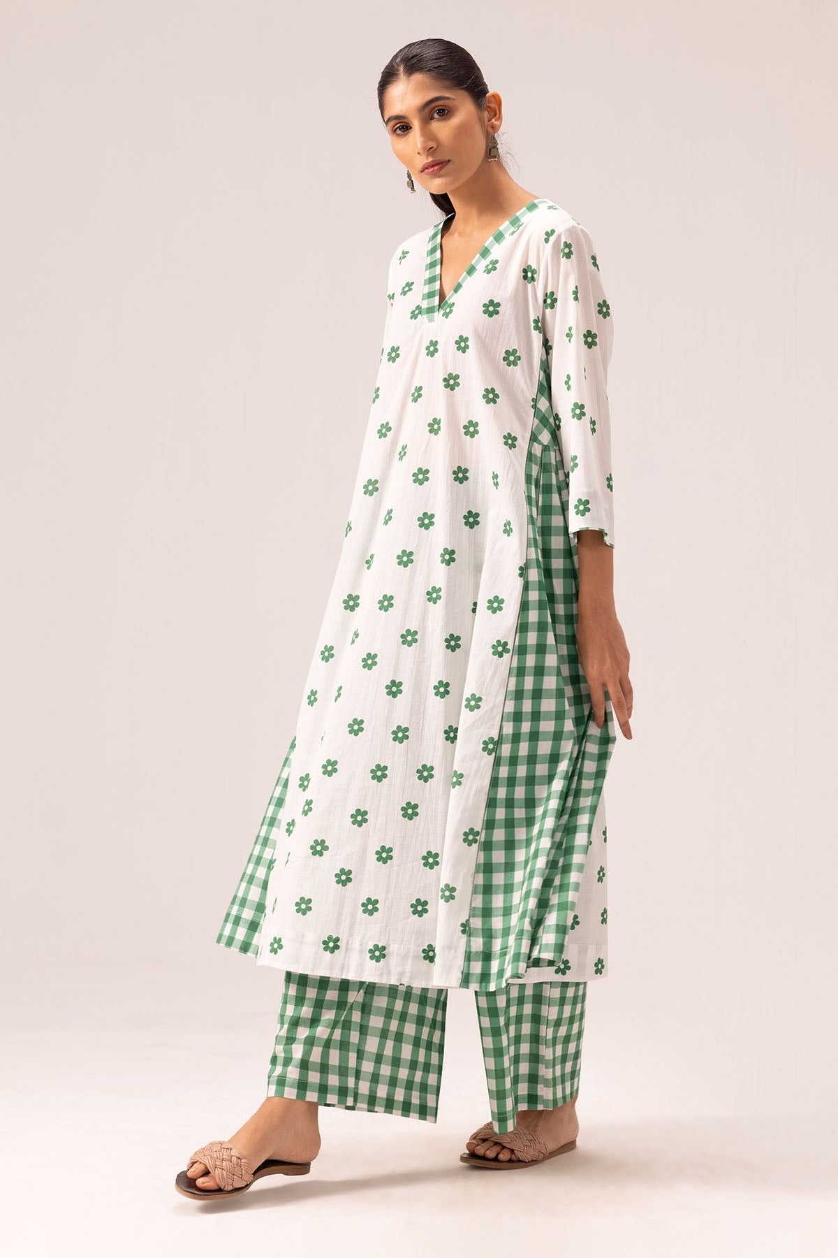 Panel Cotton Choga Kurta & Pant