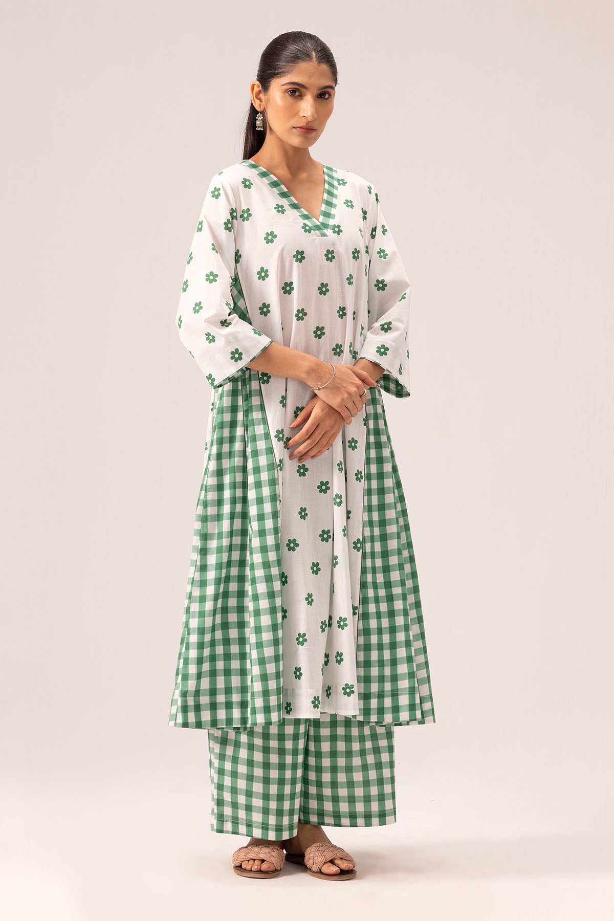 Panel Cotton Choga Kurta & Pant