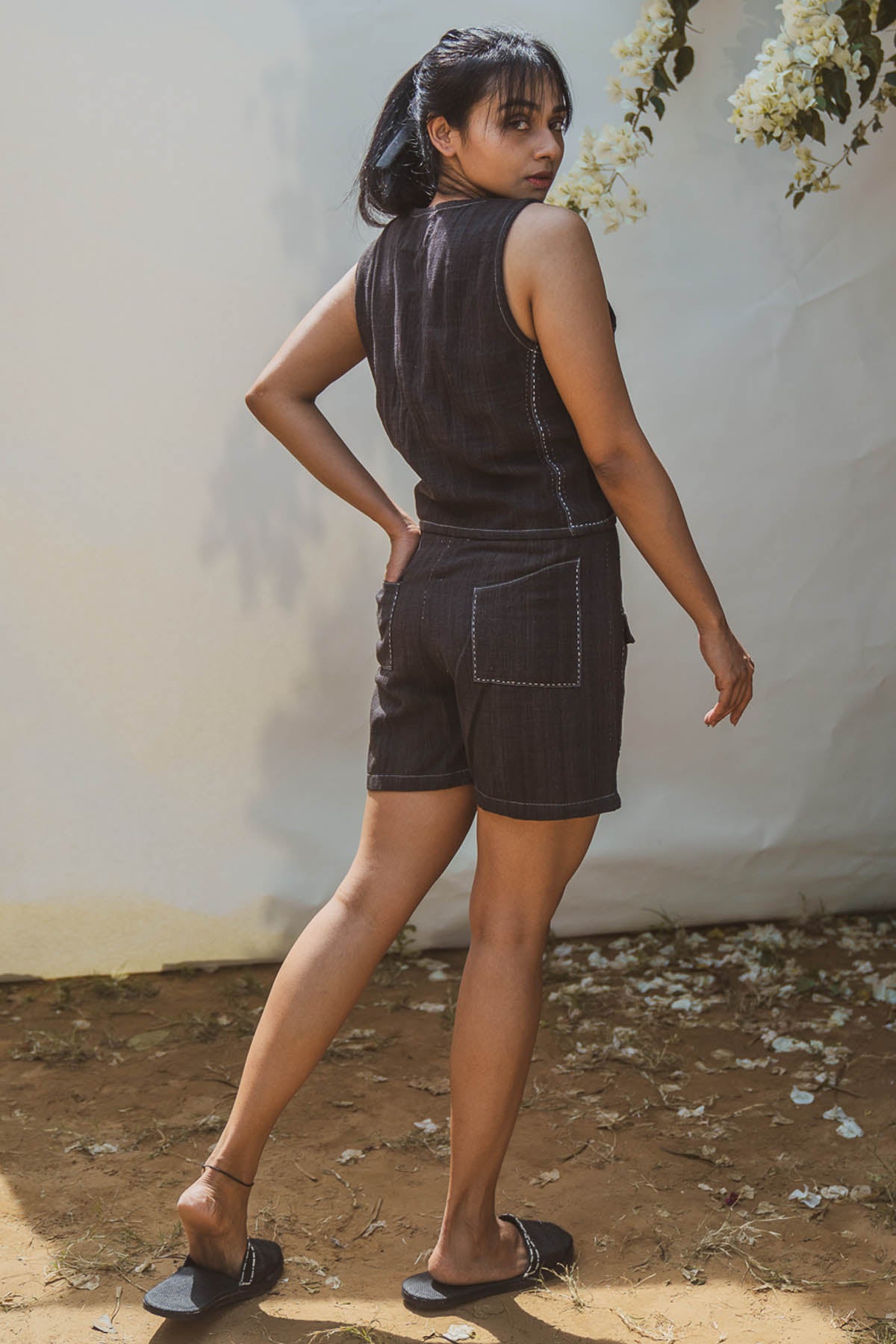 Panelled High Waist Shorts