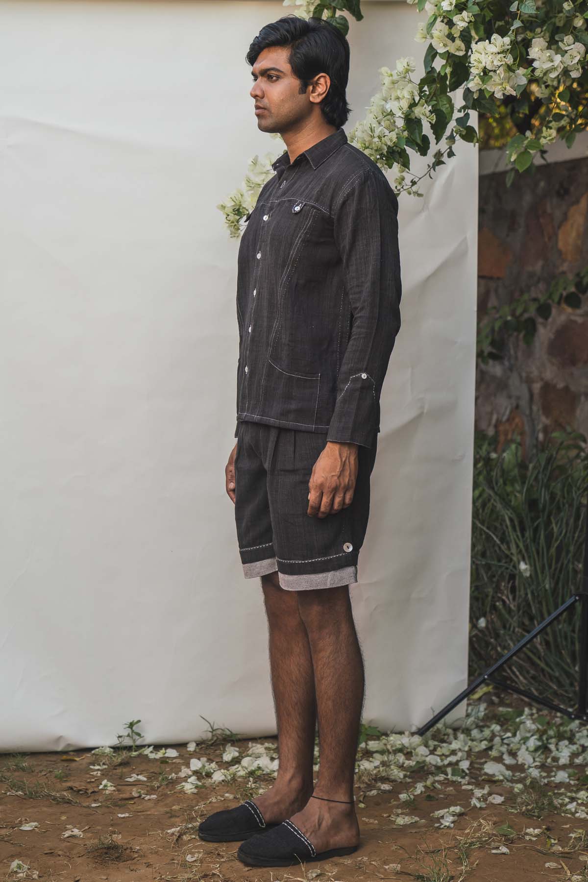 Panelled Shirt & Shorts Set