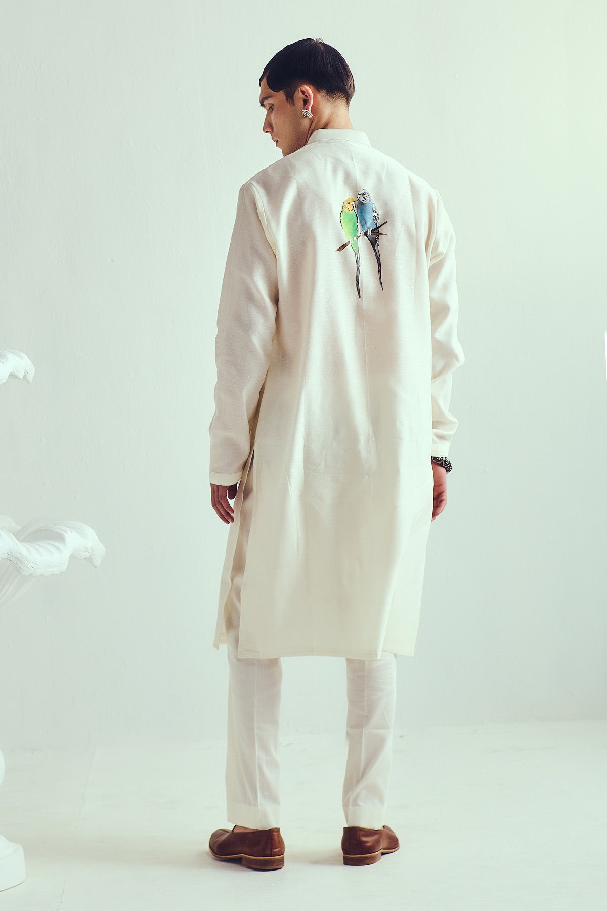 Parakeet Hand Painted Kurta Set