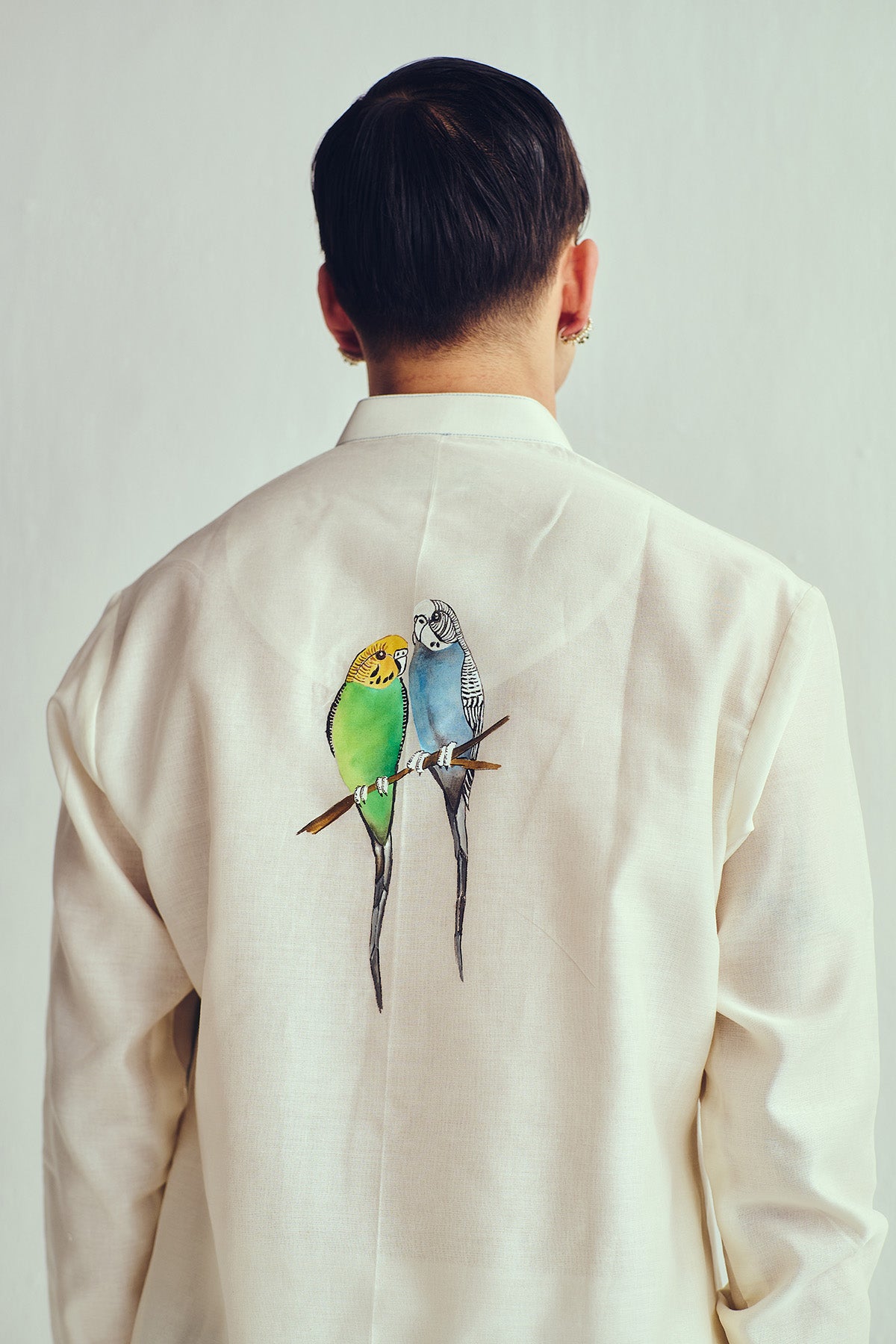 Parakeet Hand Painted Kurta Set