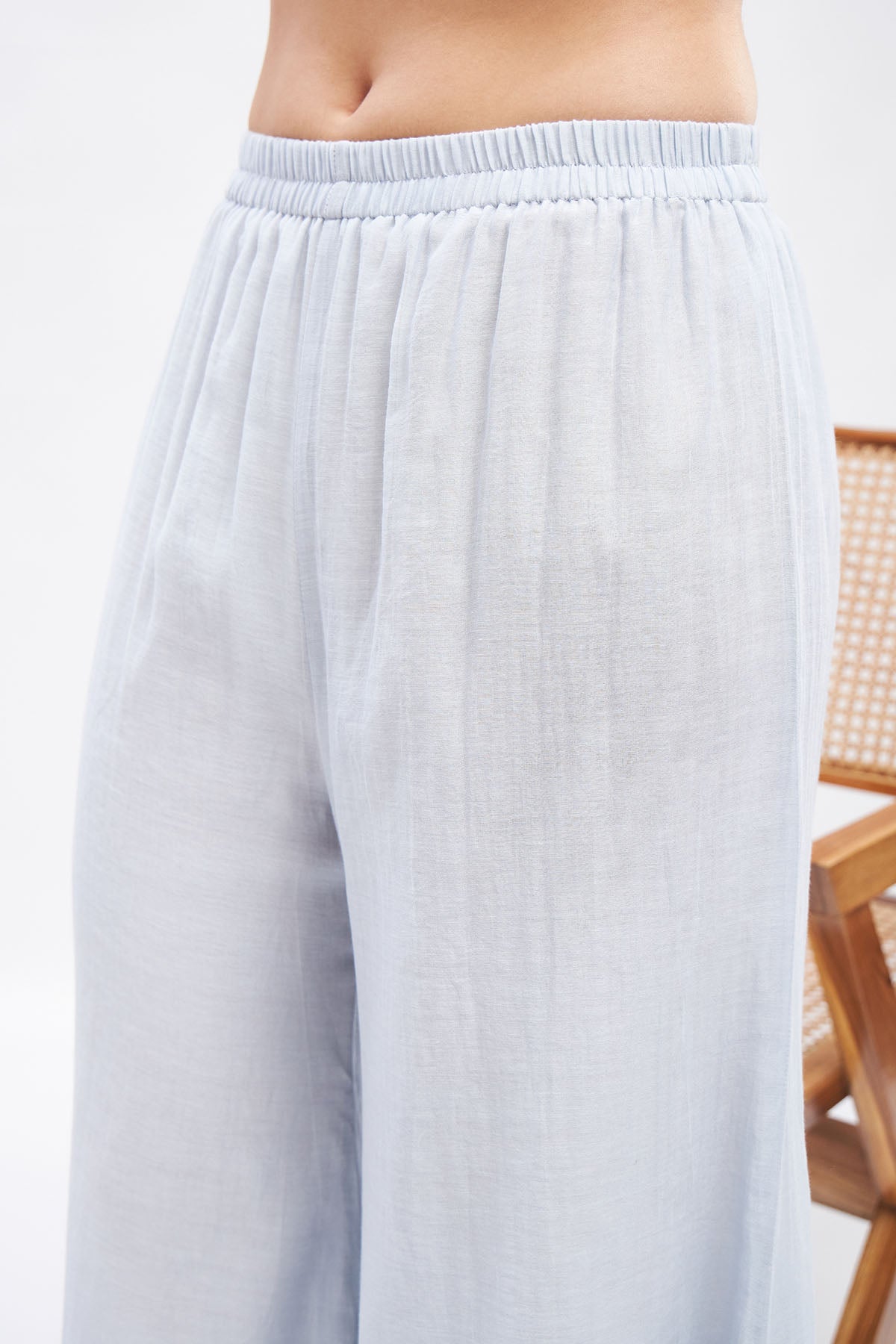 Pastel Blue Aari Work Kurta Set