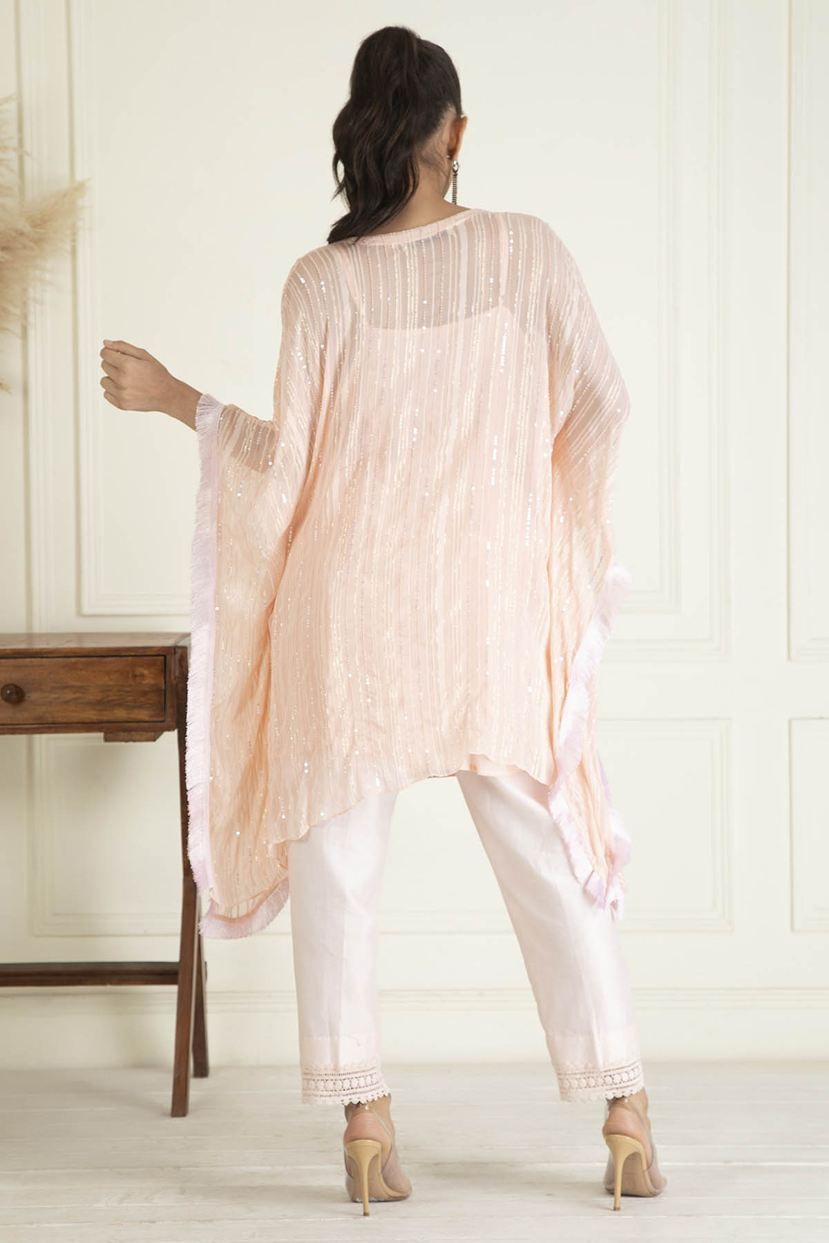 Pastel Peach Kaftan Set