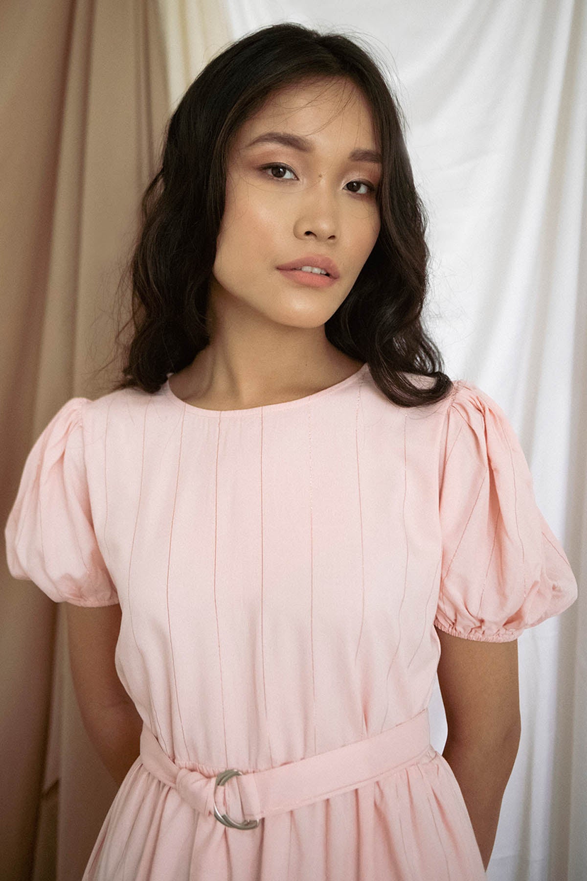 Pastel Pink Cotton Flare Dress