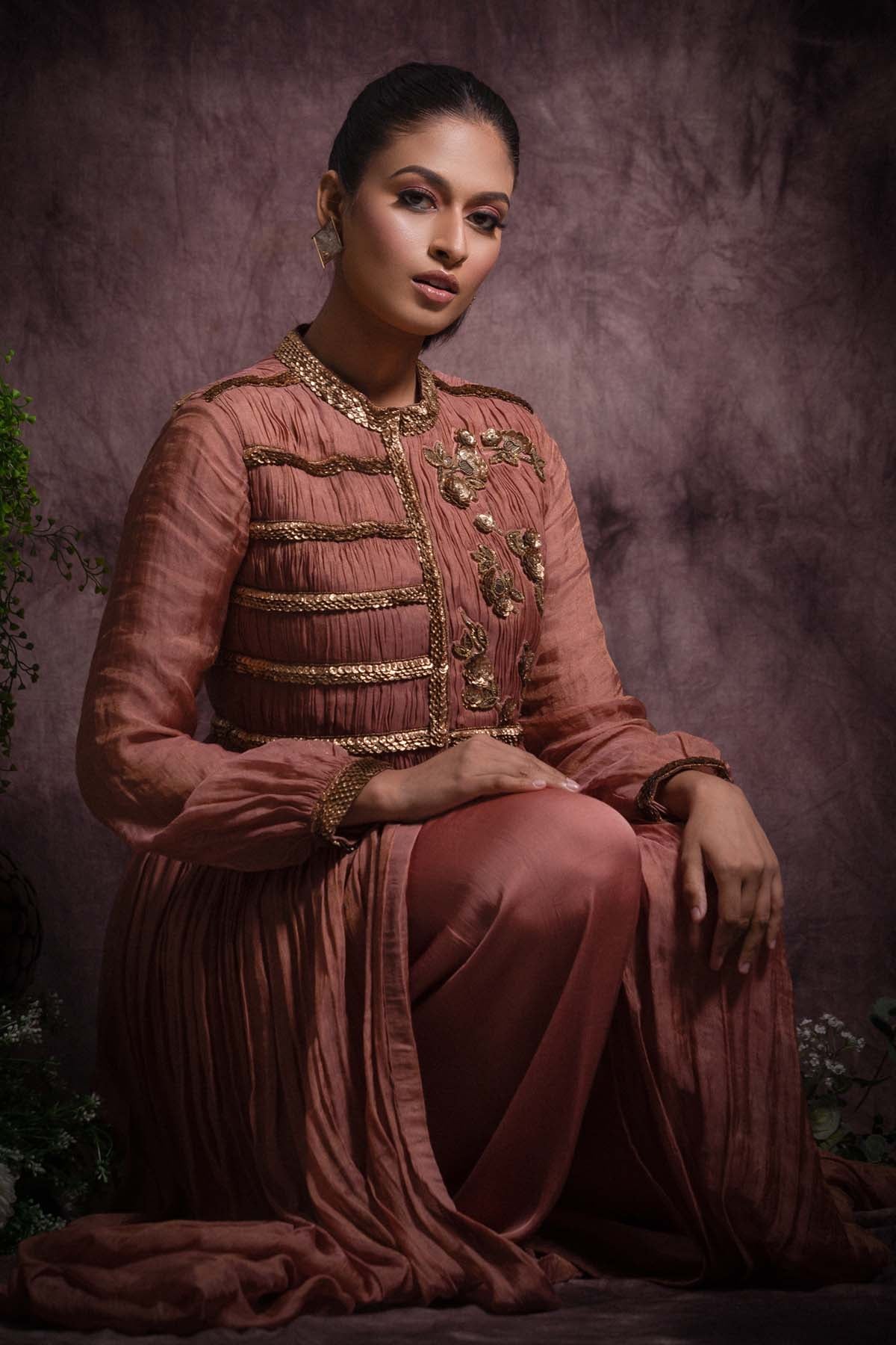 Pastel Pink Jacket & Palazzo Set