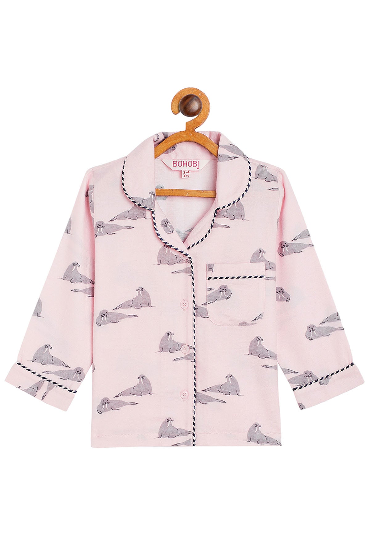 Pastel Pink Printed Sleepwear