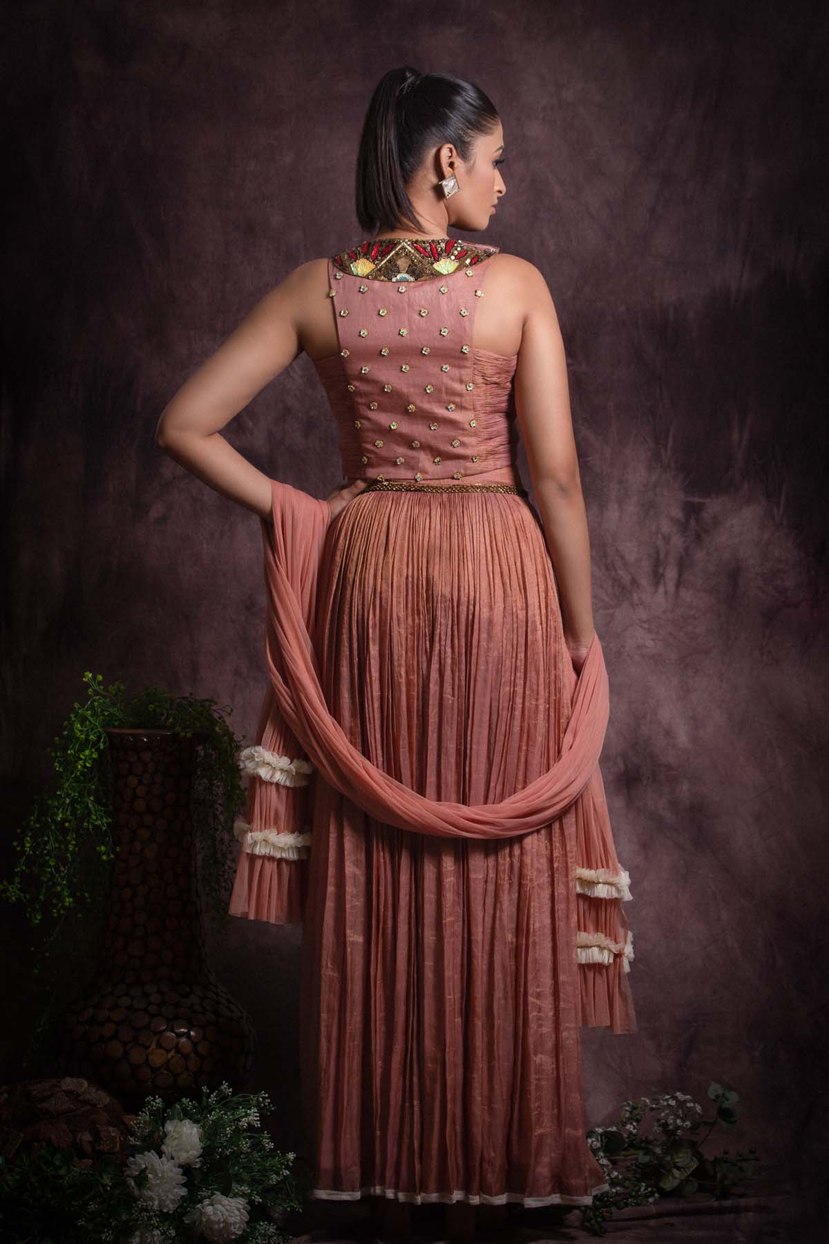 Pastel Pink Silk Lehenga Set