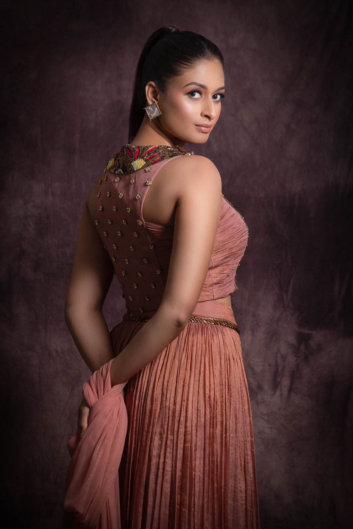 Pastel Pink Silk Lehenga Set