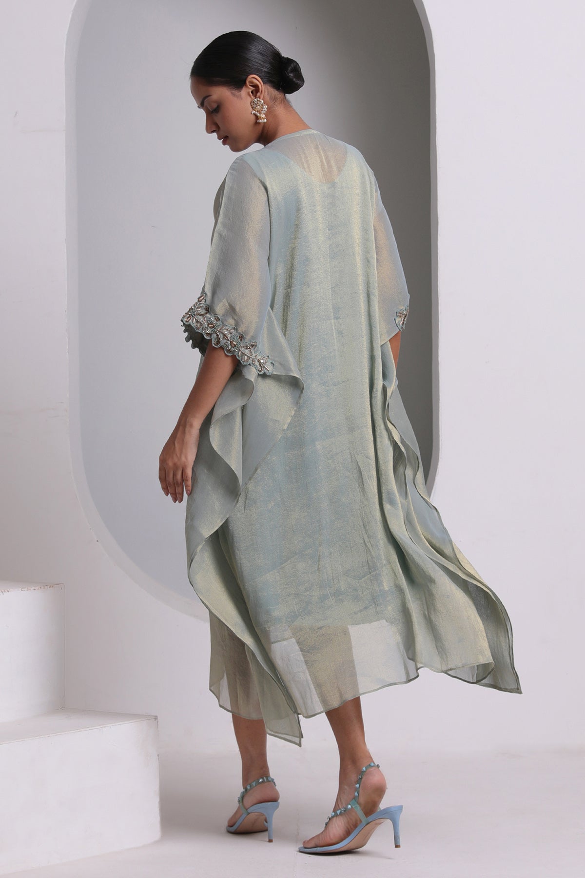 Pastel Blue Embroidered Kaftan
