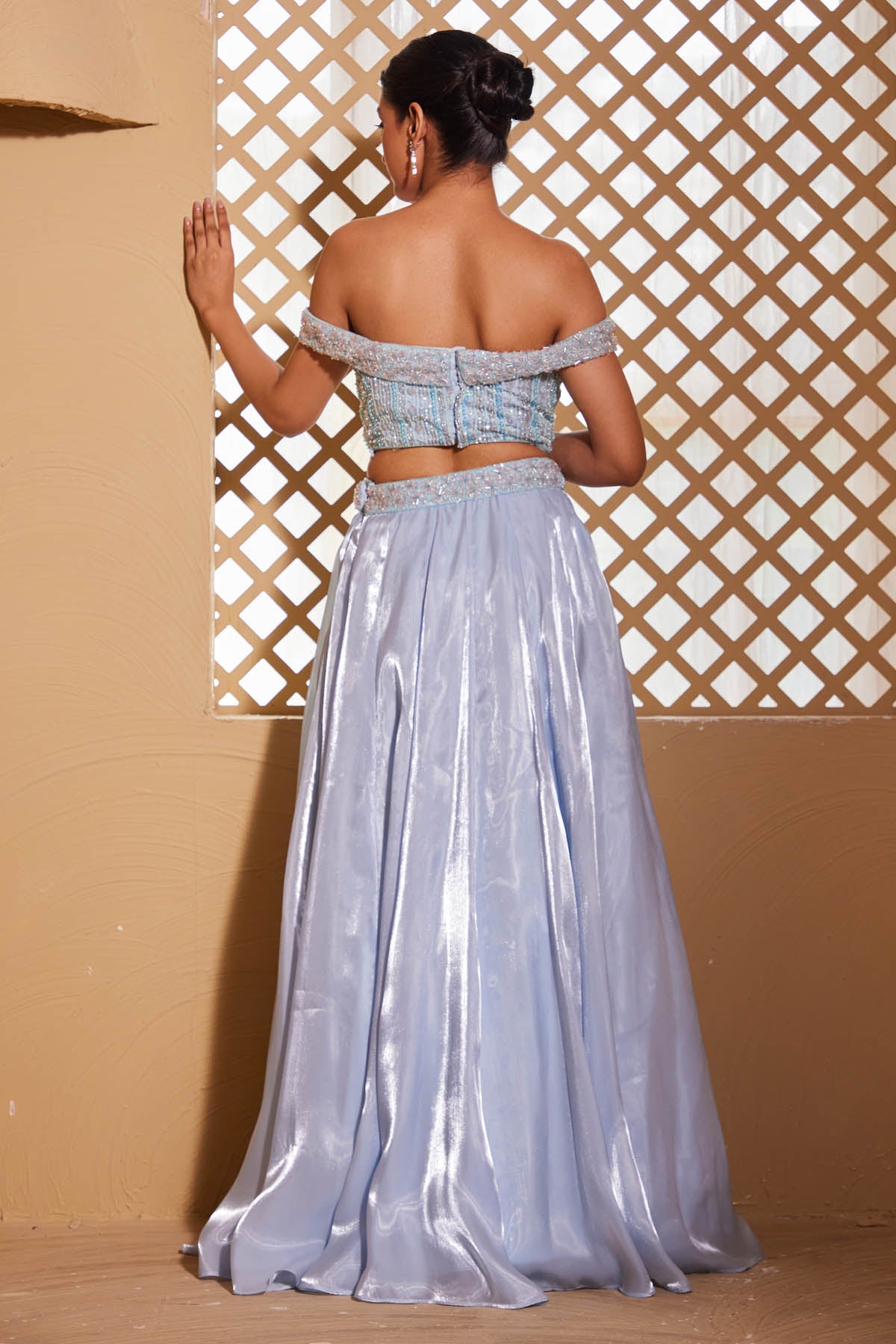 Pastel Blue Handwork Lehenga Set