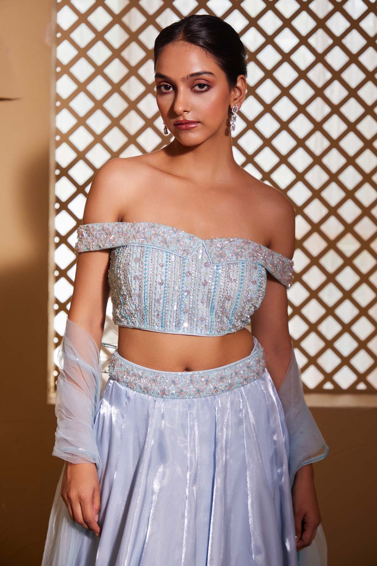 Pastel Blue Handwork Lehenga Set