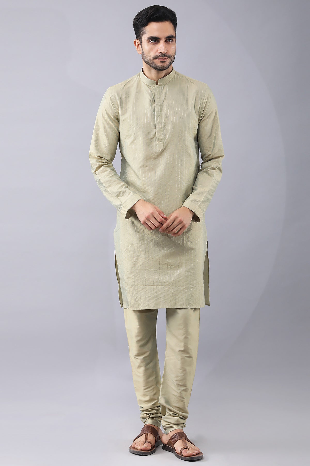 Pastel Gold Printed Jacket Set