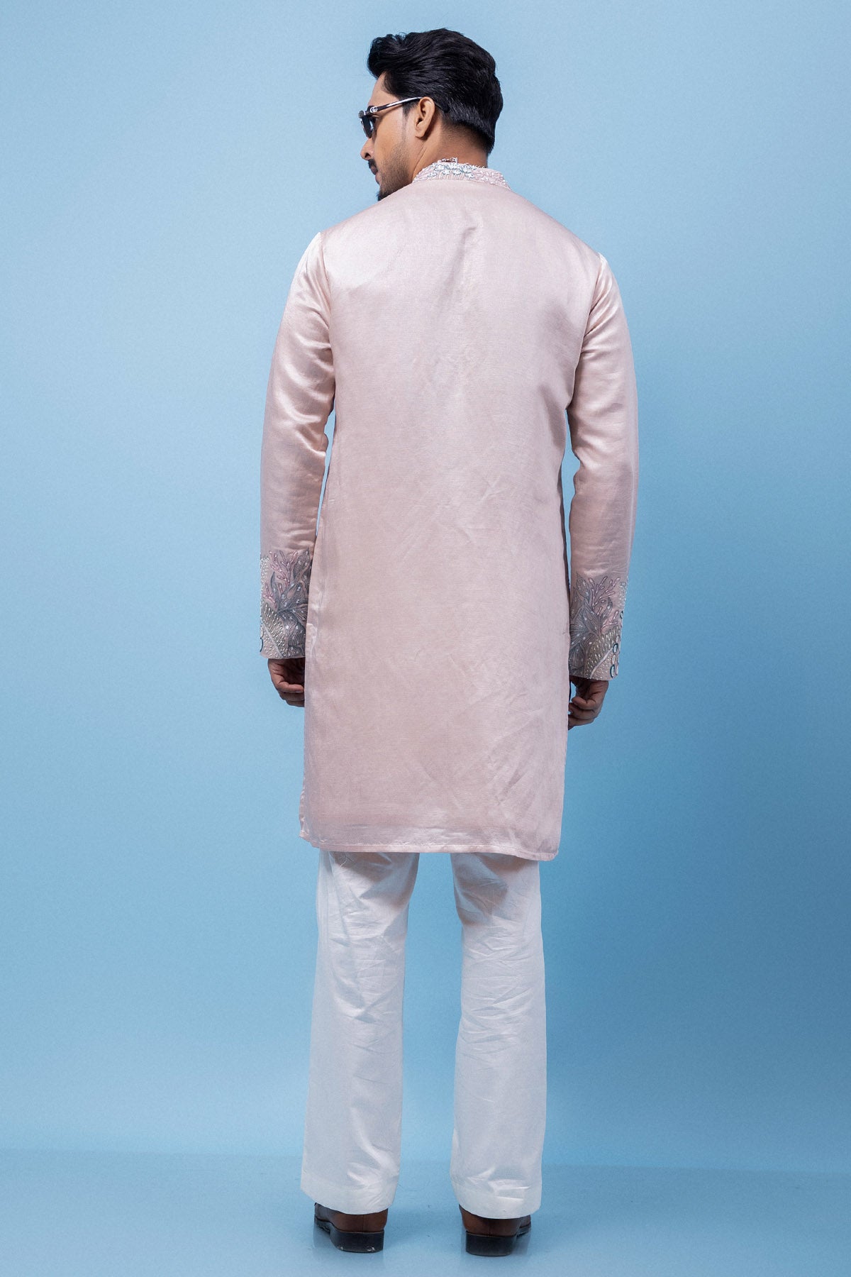 Pastel Pink Beads Pearl Kurta