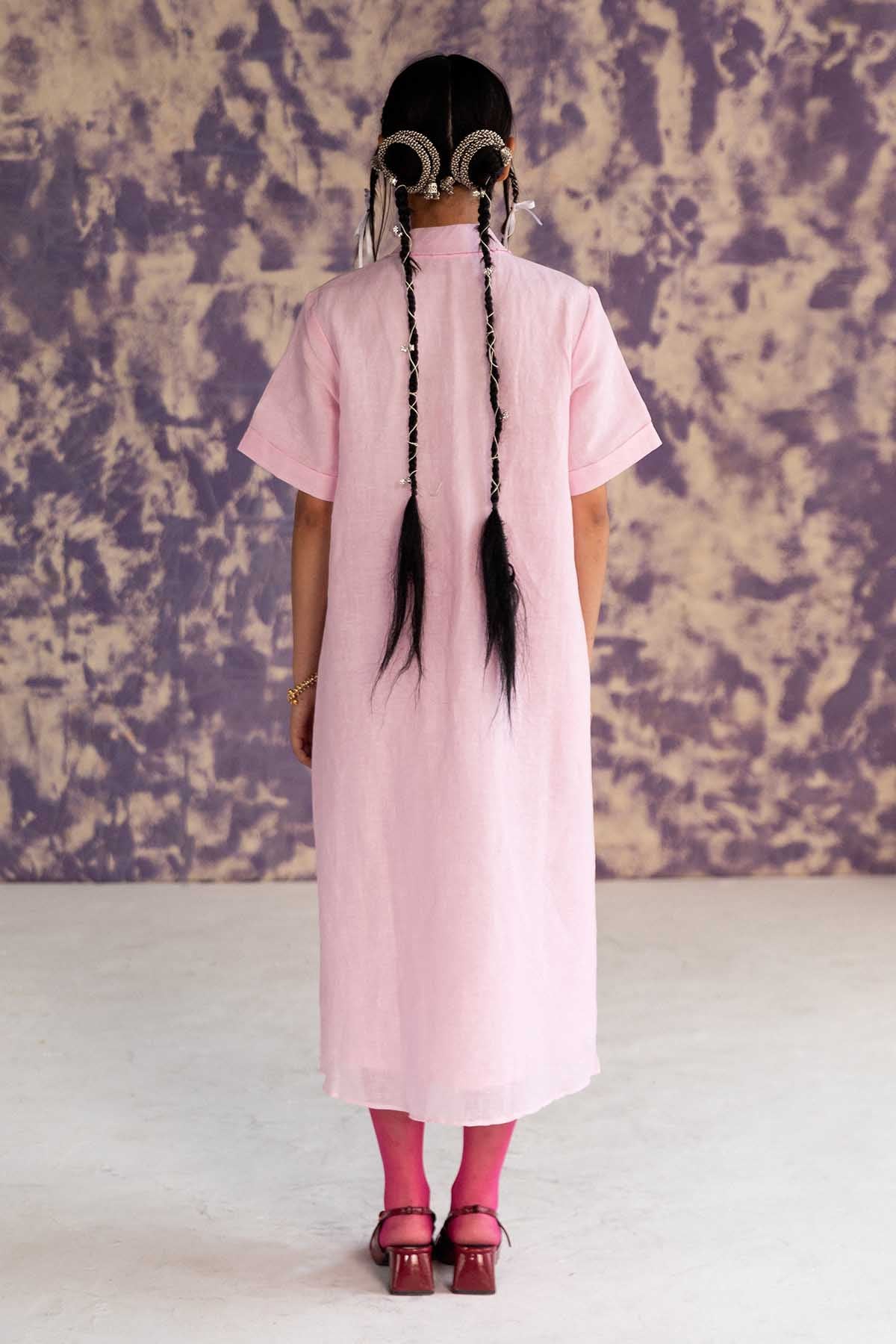 Pastel Pink Embroidered Dress