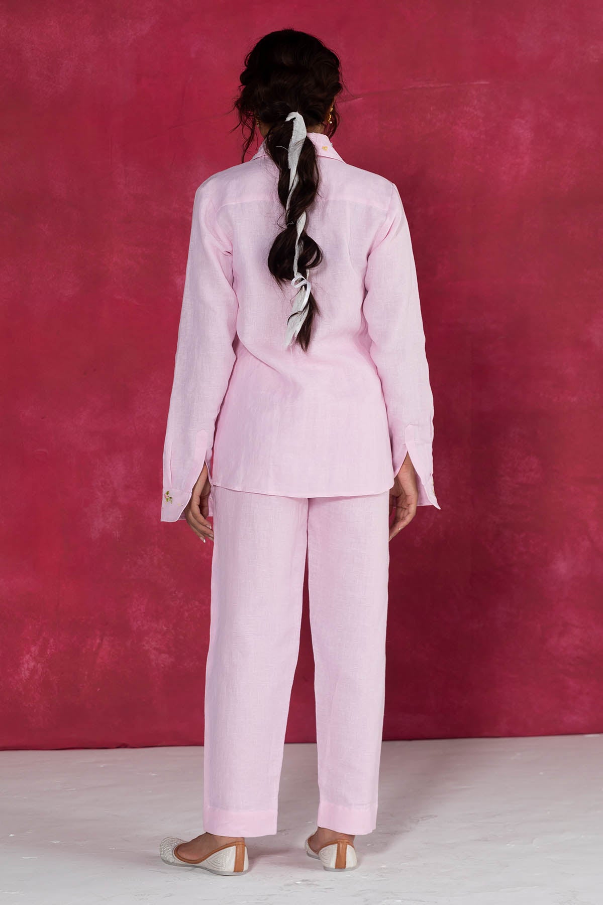 Pastel Pink Embroidered Shirt