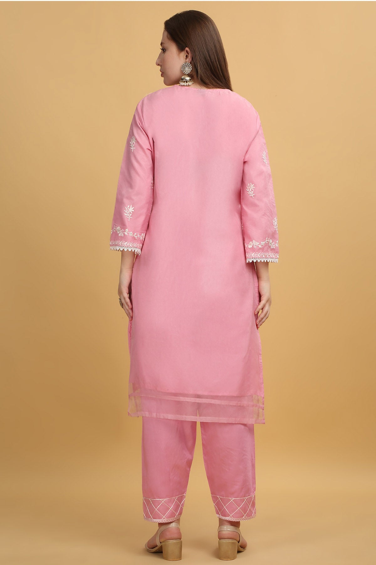Pastel Pink Georgette Kurta Set