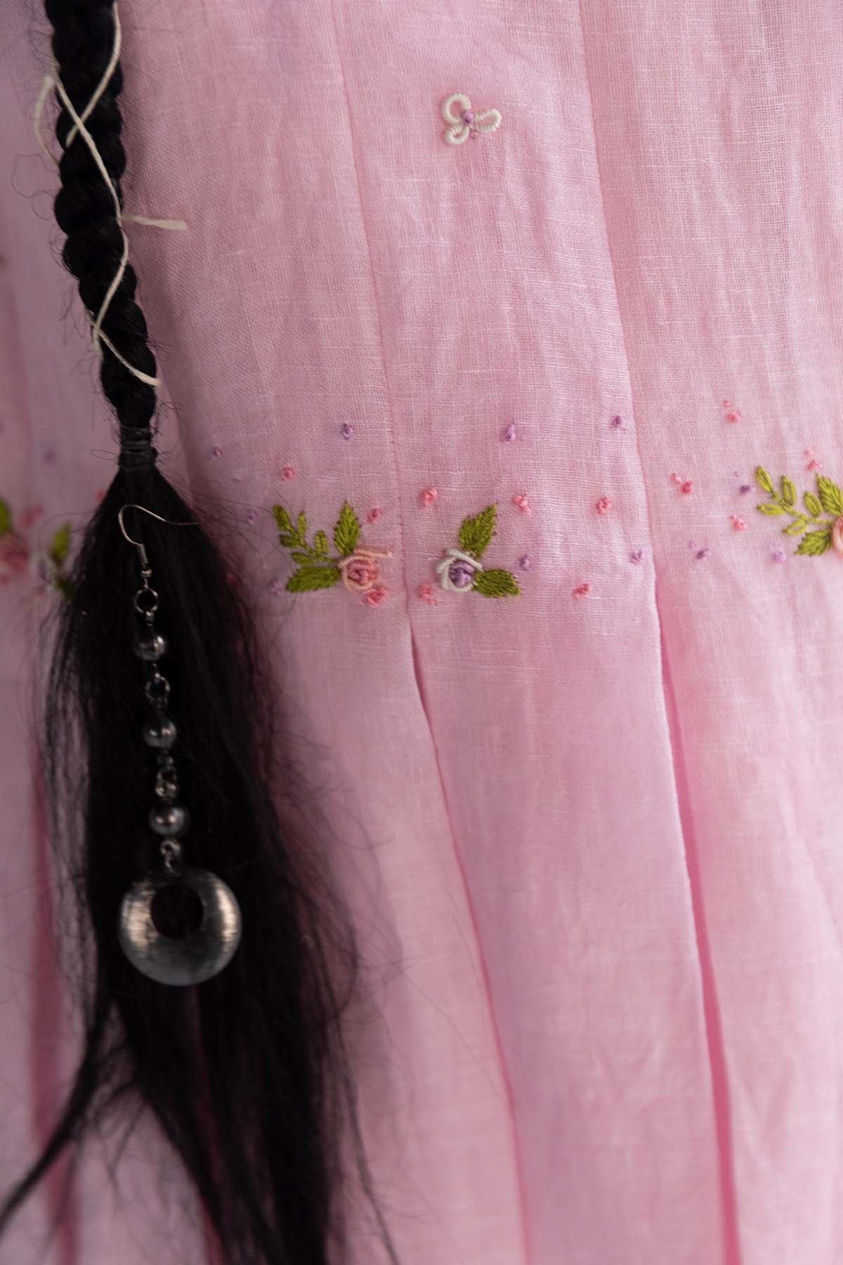 Pastel Pink Pleated Mini Dress