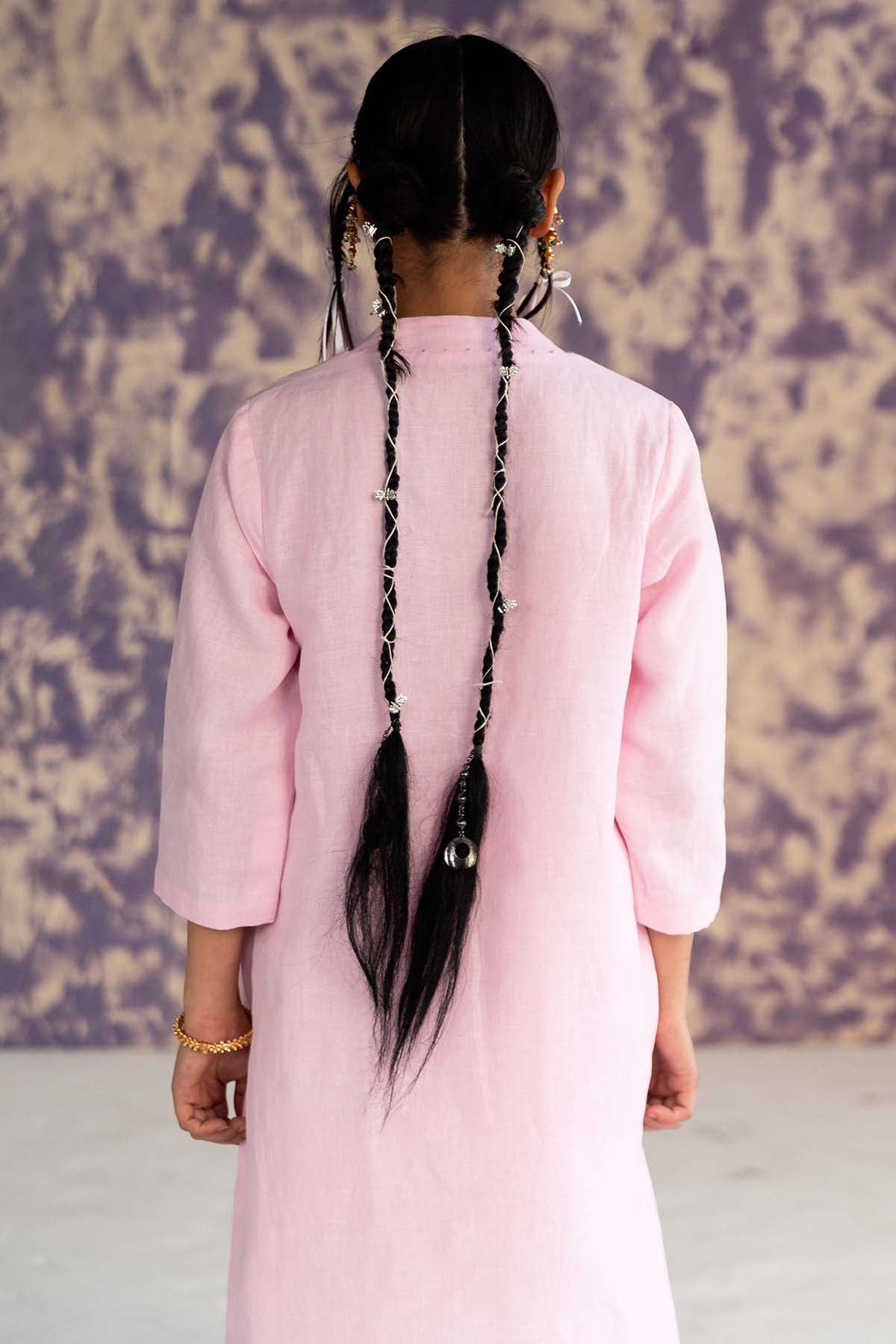 Pastel Pink V-Neck Top & Pants