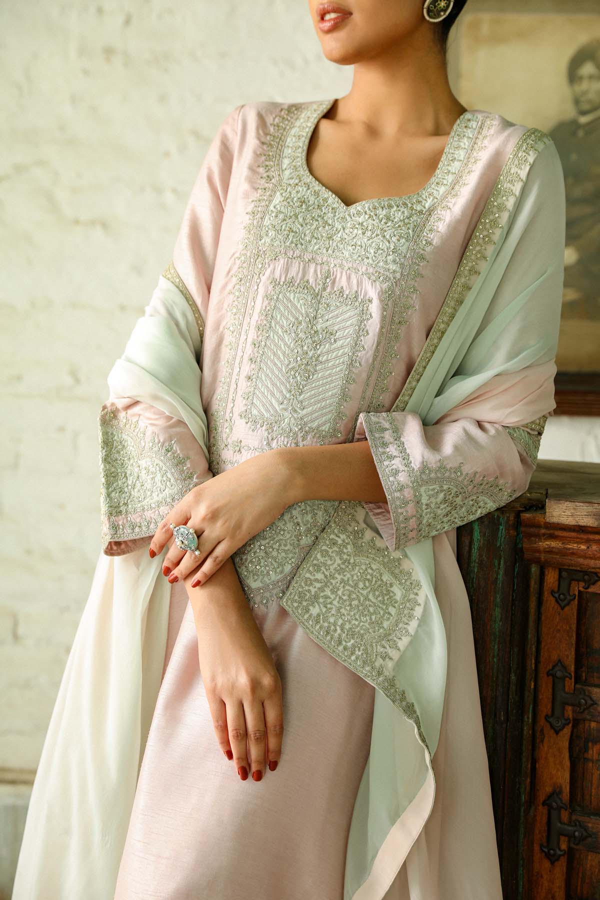 Patch Embroidered Kurta Set