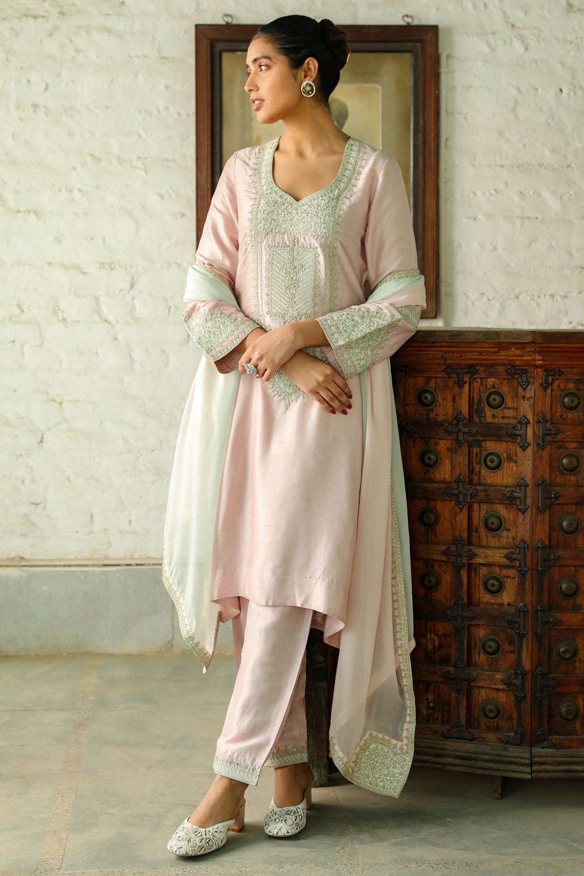 Patch Embroidered Kurta Set