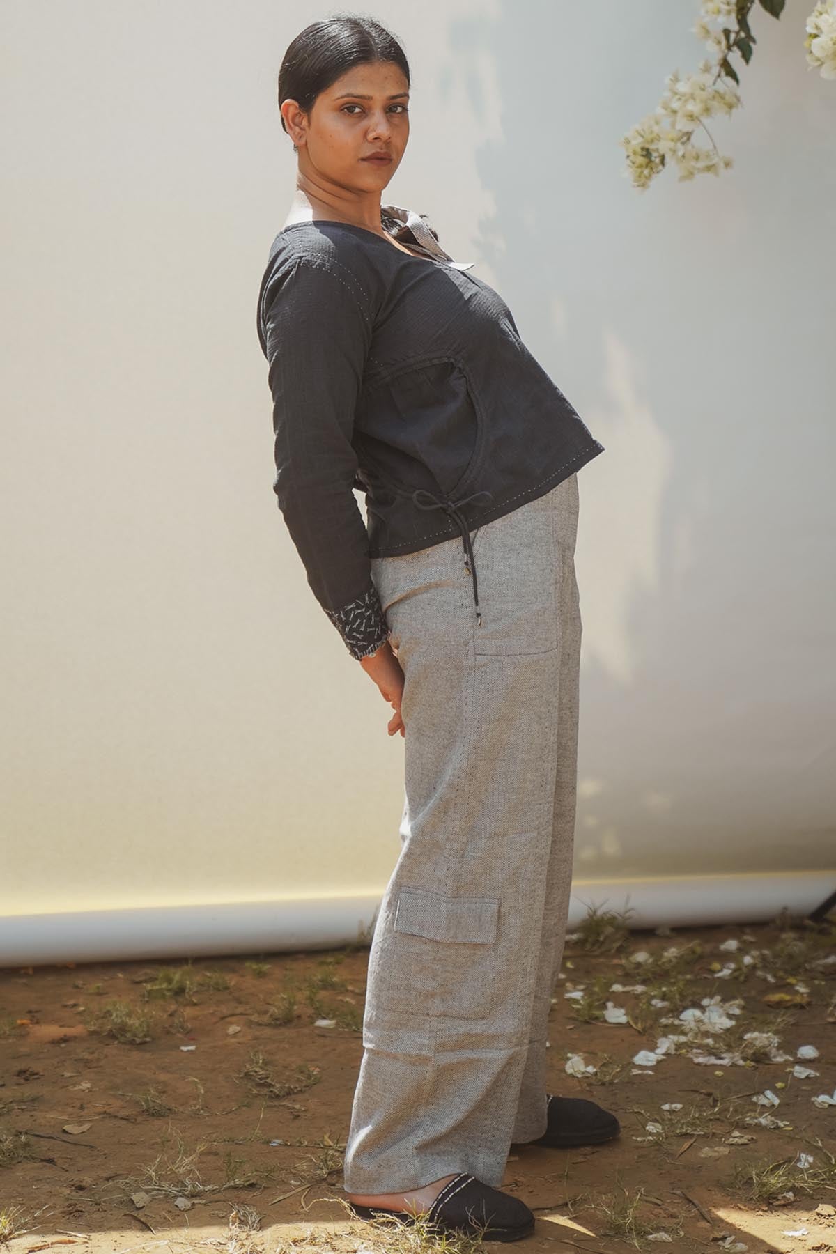 Patch Pockets Panelled Pants