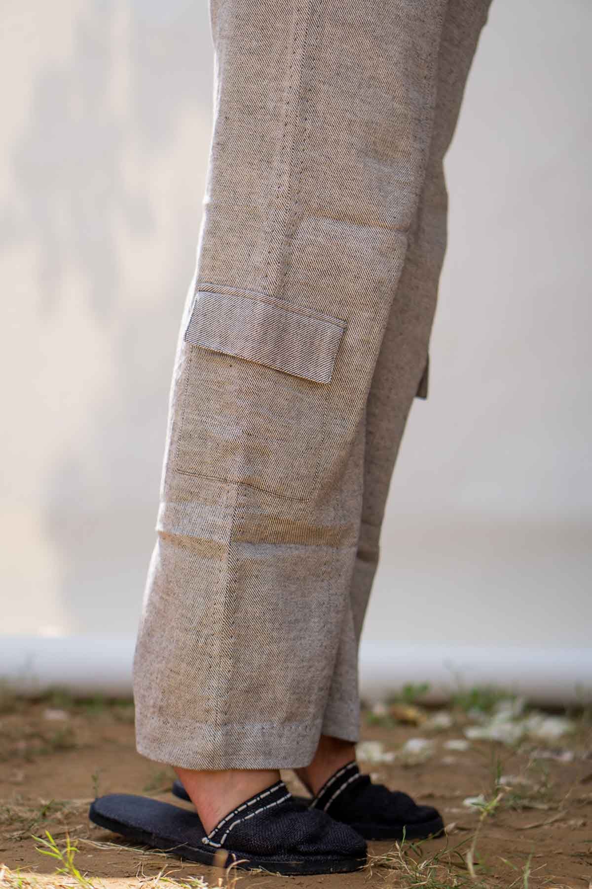 Patch Pockets Panelled Pants