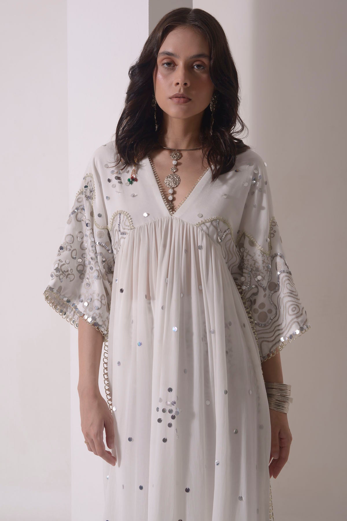 Ecru Patchwork Kurta & Pants