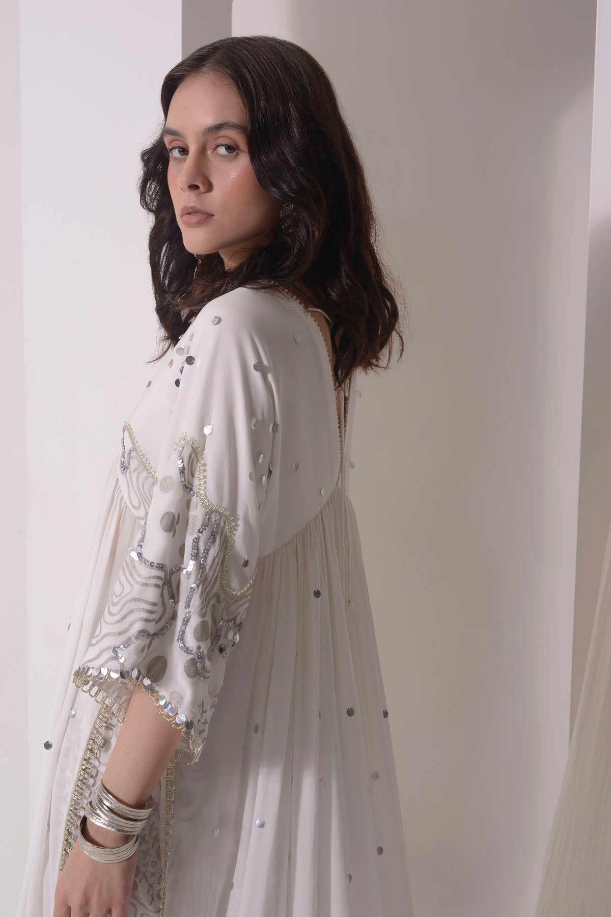 Ecru Patchwork Kurta & Pants