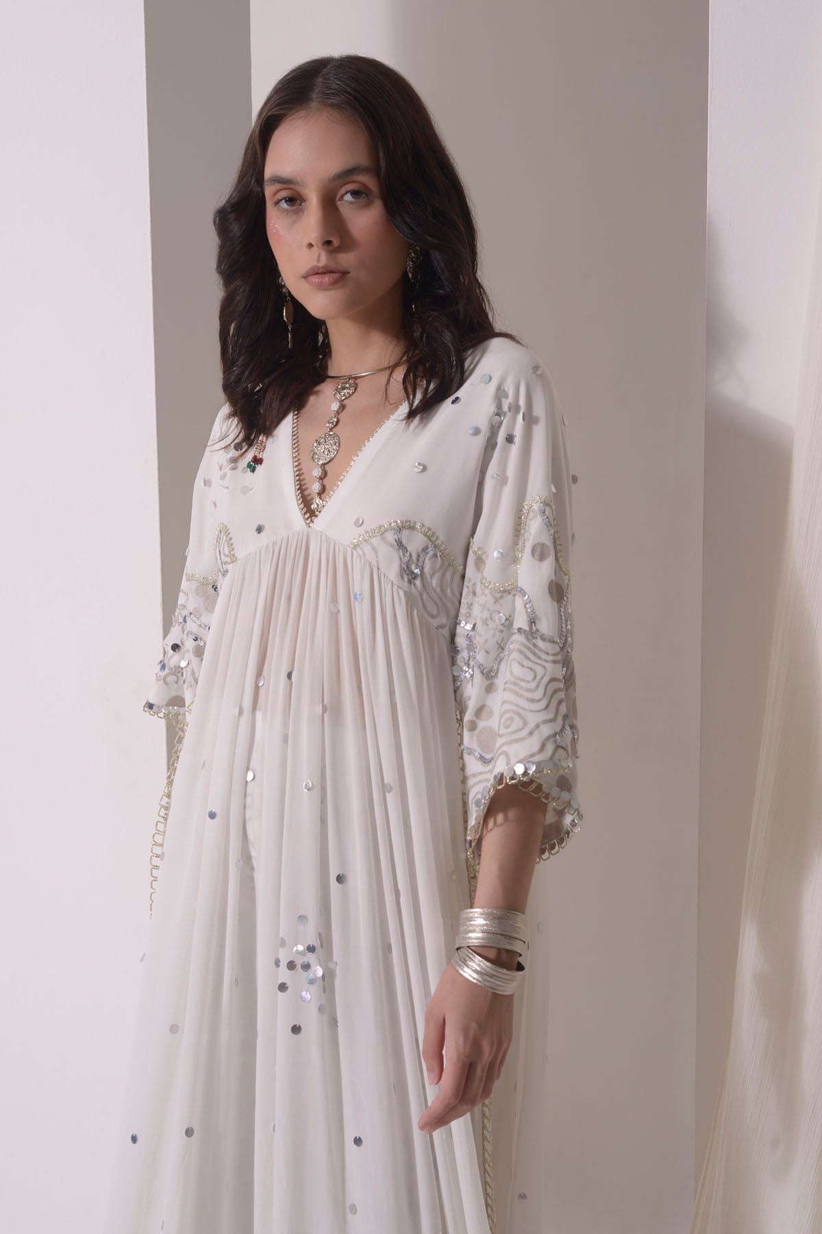 Ecru Patchwork Kurta & Pants