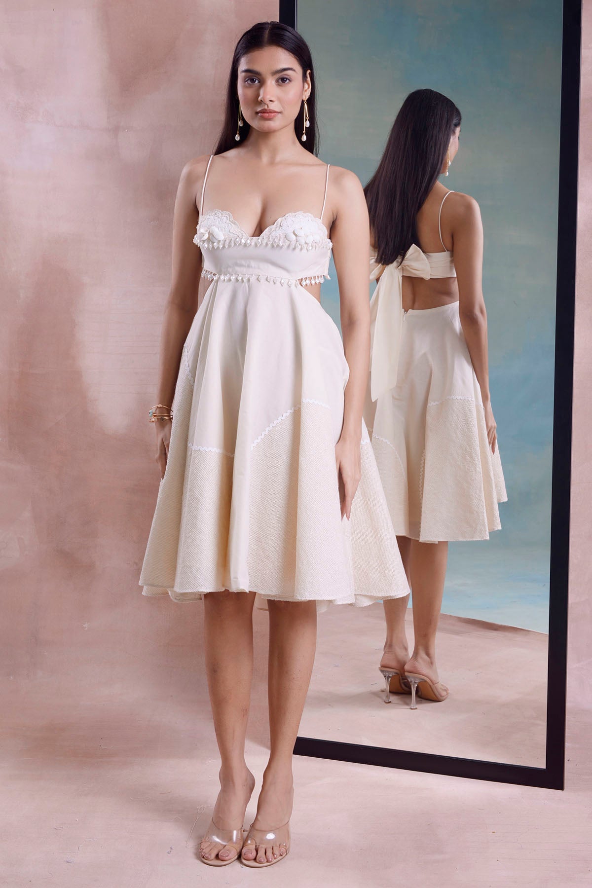 Patchwork Floret Flared Dress