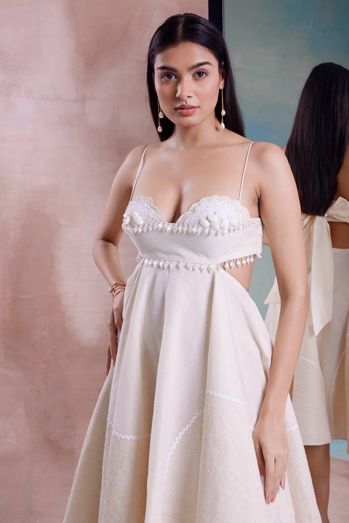 Patchwork Floret Flared Dress